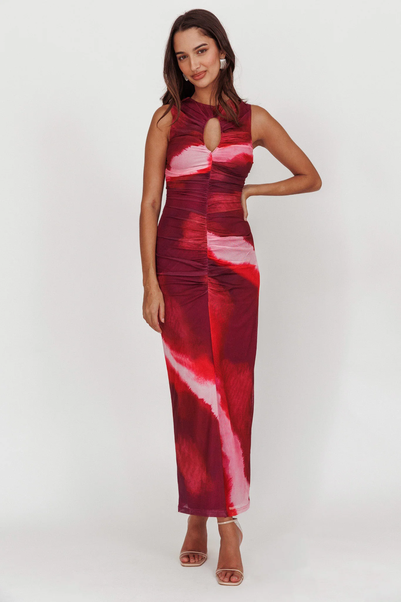 Star Keeper Bodycon Keyhole Maxi Dress Purple - Image 2