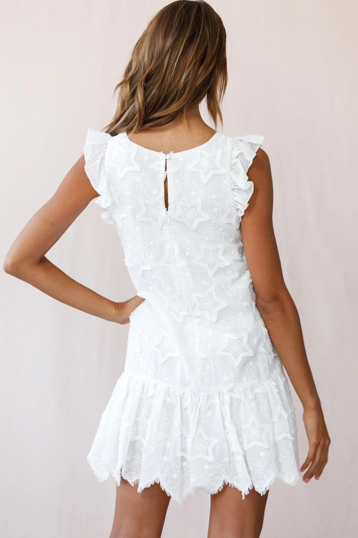 Starla Dropped Waist Shift Dress White - Image 3