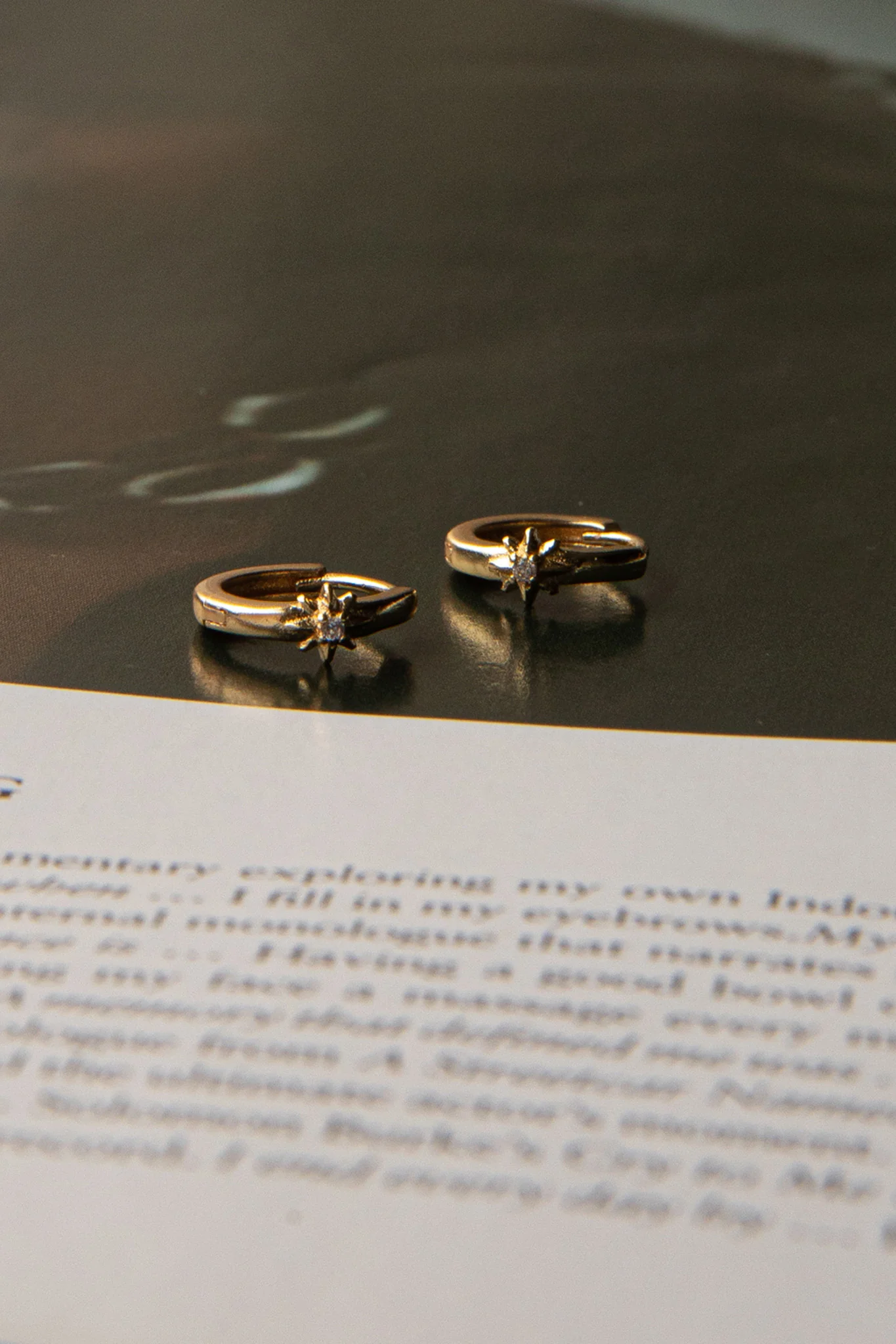Starlight Diamante Hoop Earrings Gold - Image 2
