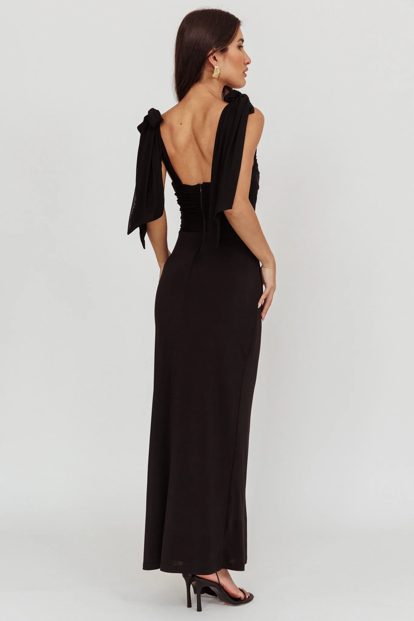 Starry Eyed Mesh Waist Maxi Dress Black - Image 2