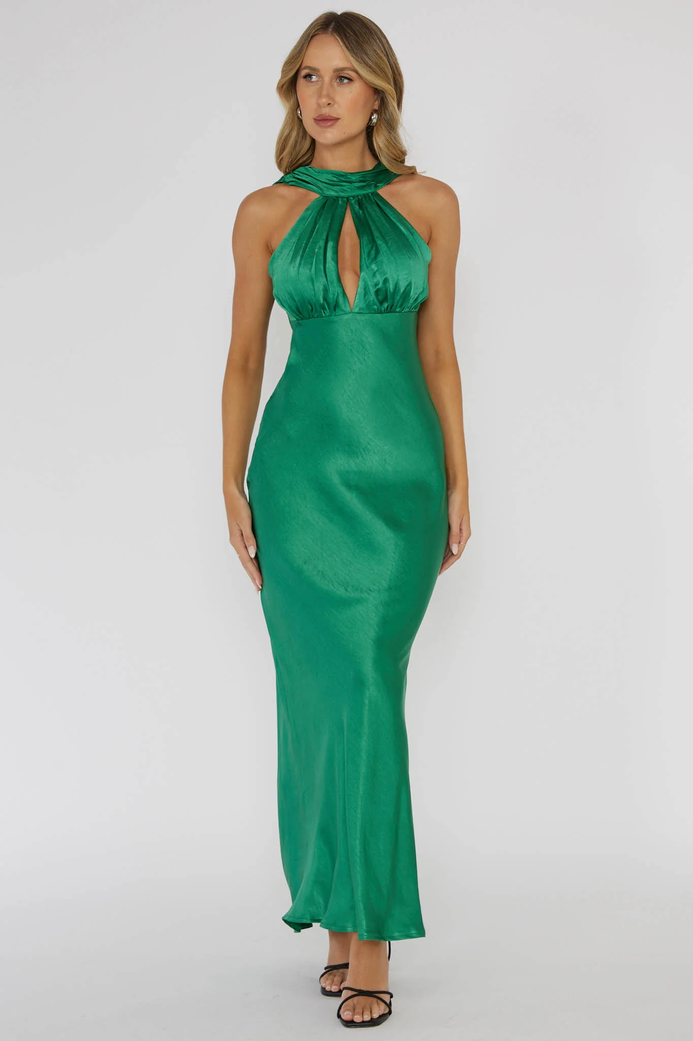 Starry Nights Cowl Back Maxi Dress Forest Green