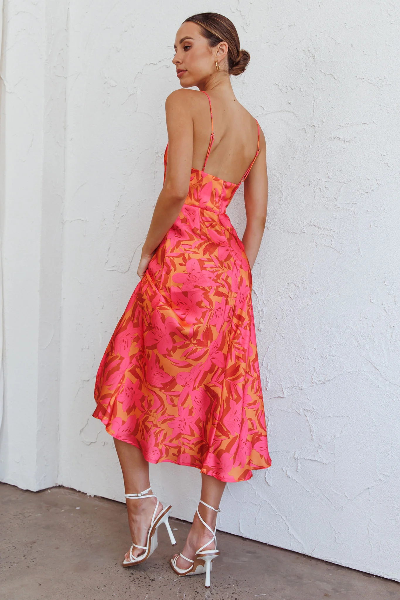 Suki Front Split Midi Dress Lily Pink - Image 2