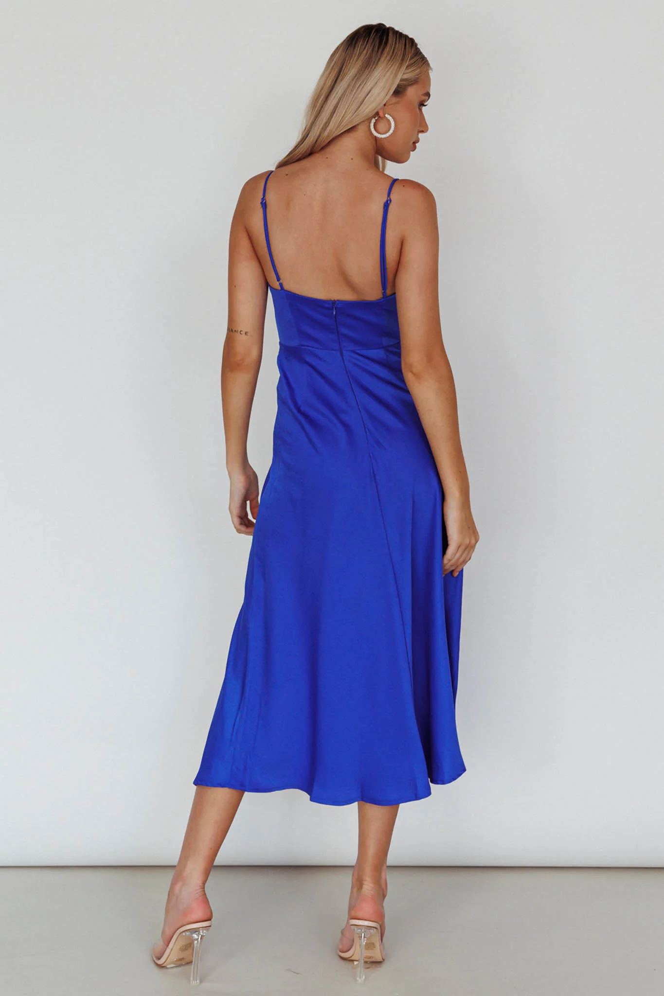 Suki Front Split Midi Dress Royal Blue - Image 2
