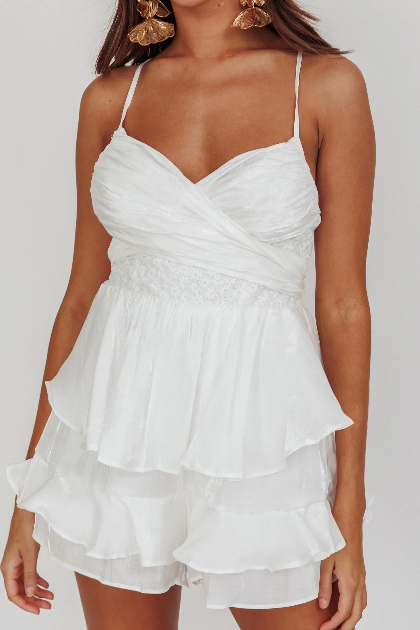 Summer Dream Tiered Ruffle Romper Off White - Image 5