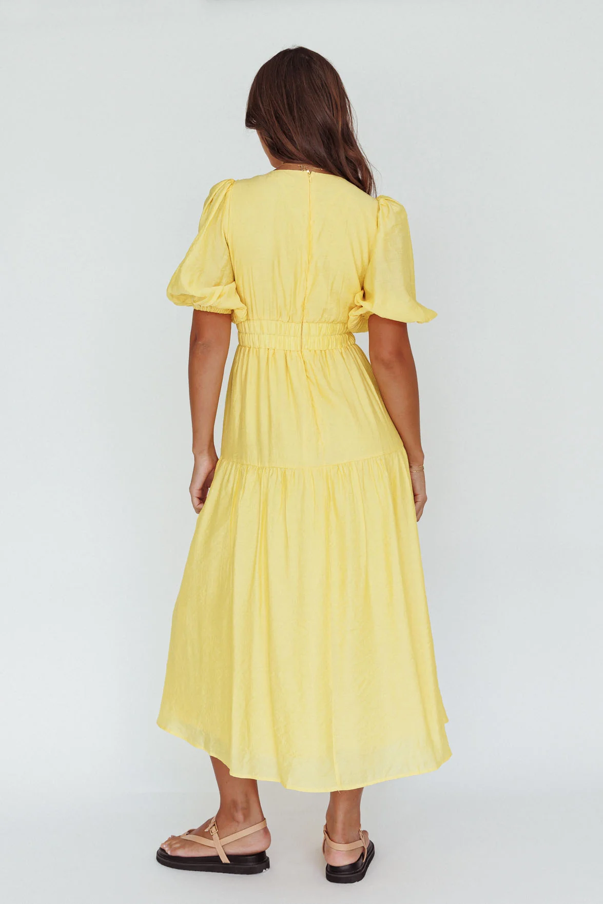 Summer Land V-Neckline Midi Dress Butter - Image 2