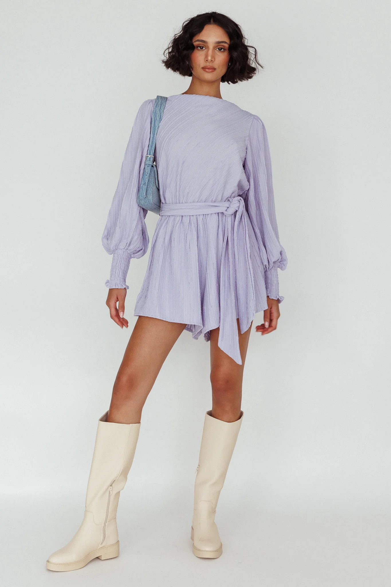 Summer Lover Long Sleeve Romper Lilac - Image 3