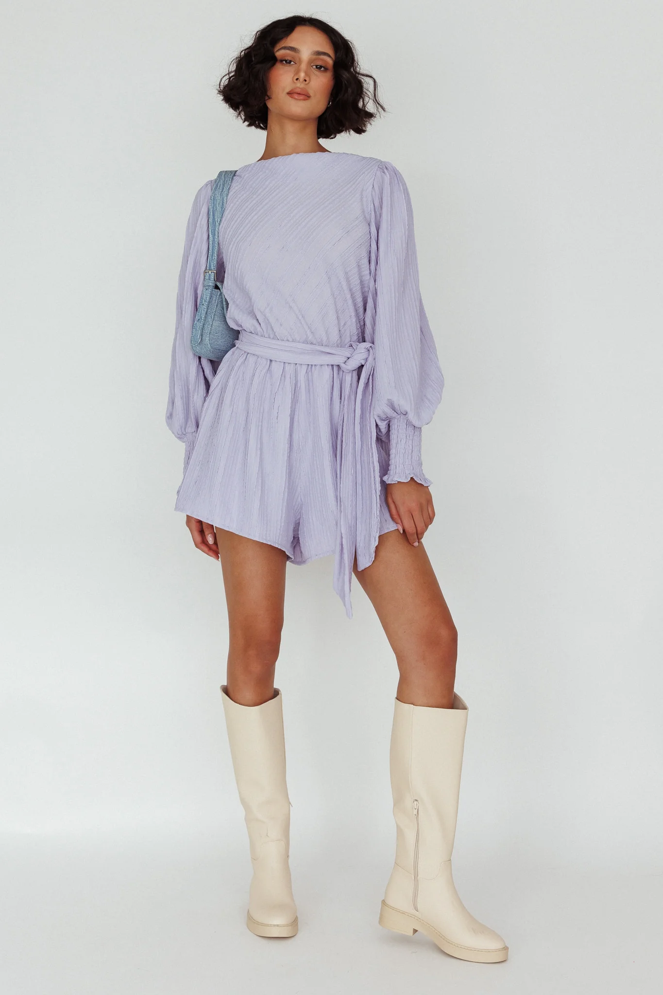 Summer Lover Long Sleeve Romper Lilac - Image 5