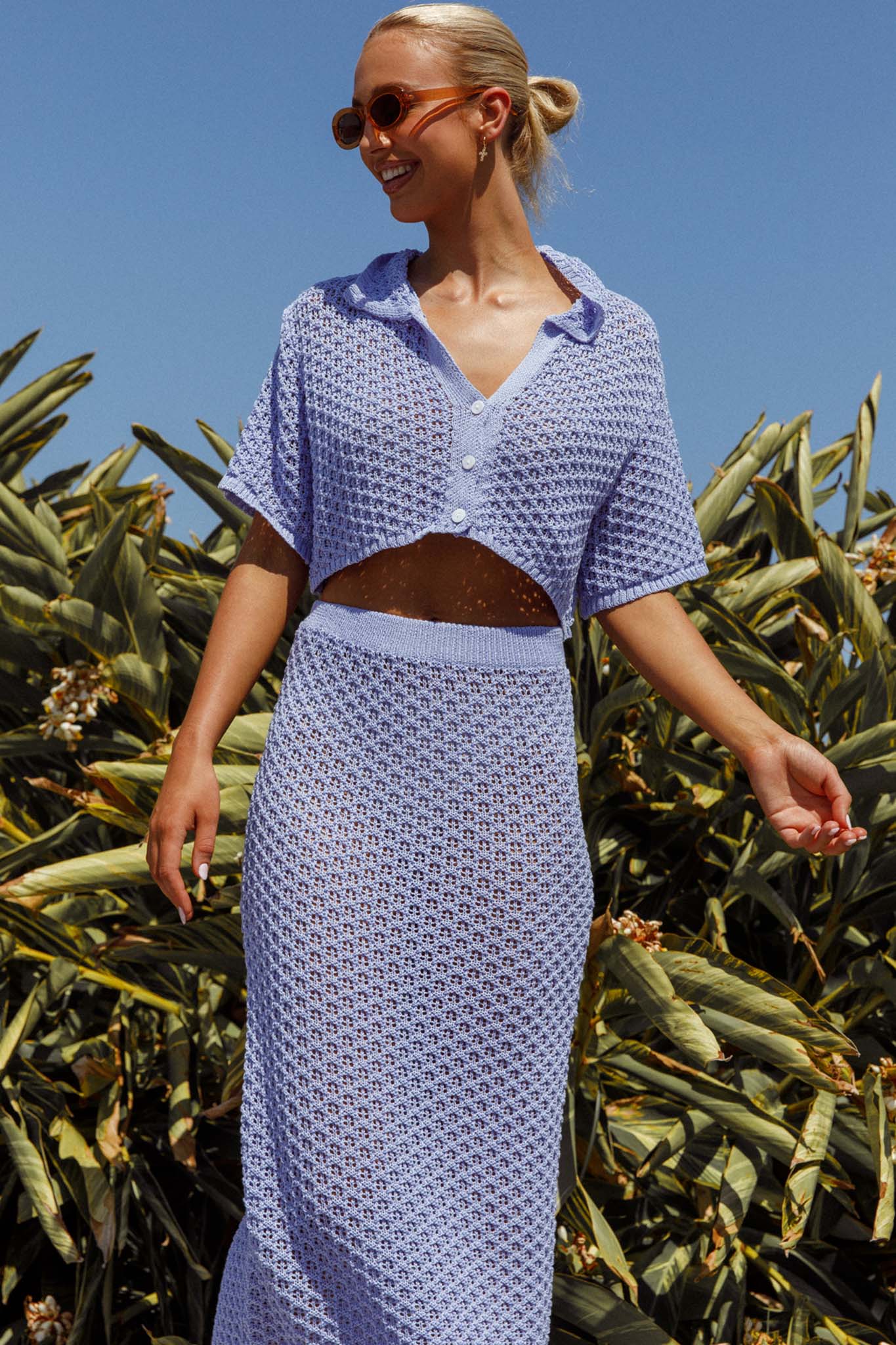 Summer Sunset Crochet Maxi Skirt Lavender - Image 7