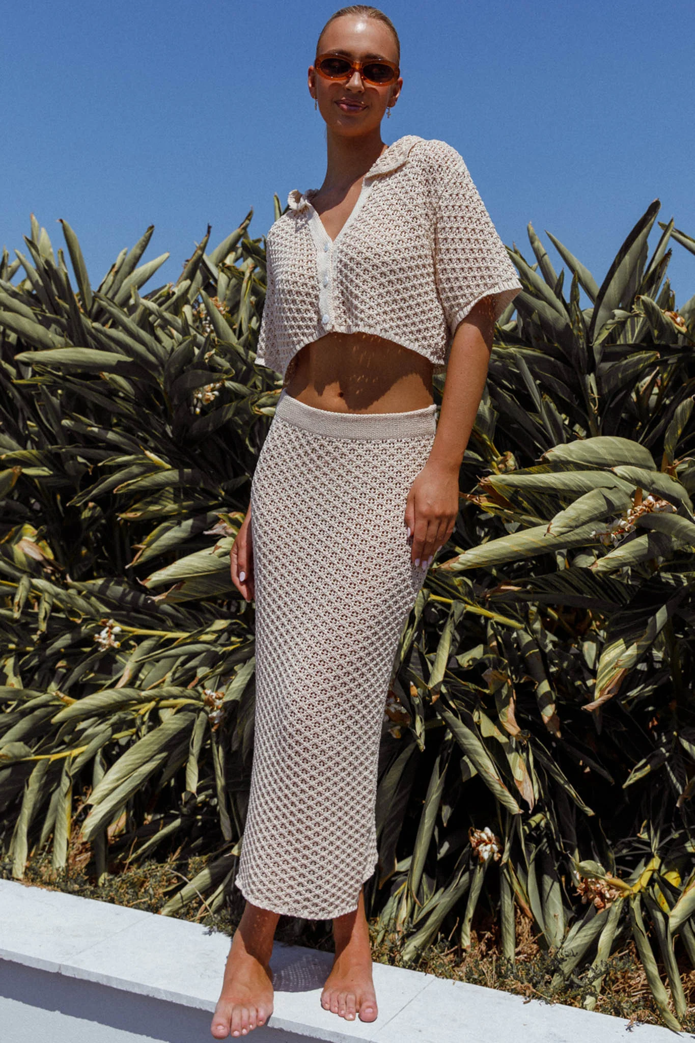 Summer Sunset Crochet Top Oat - Image 3