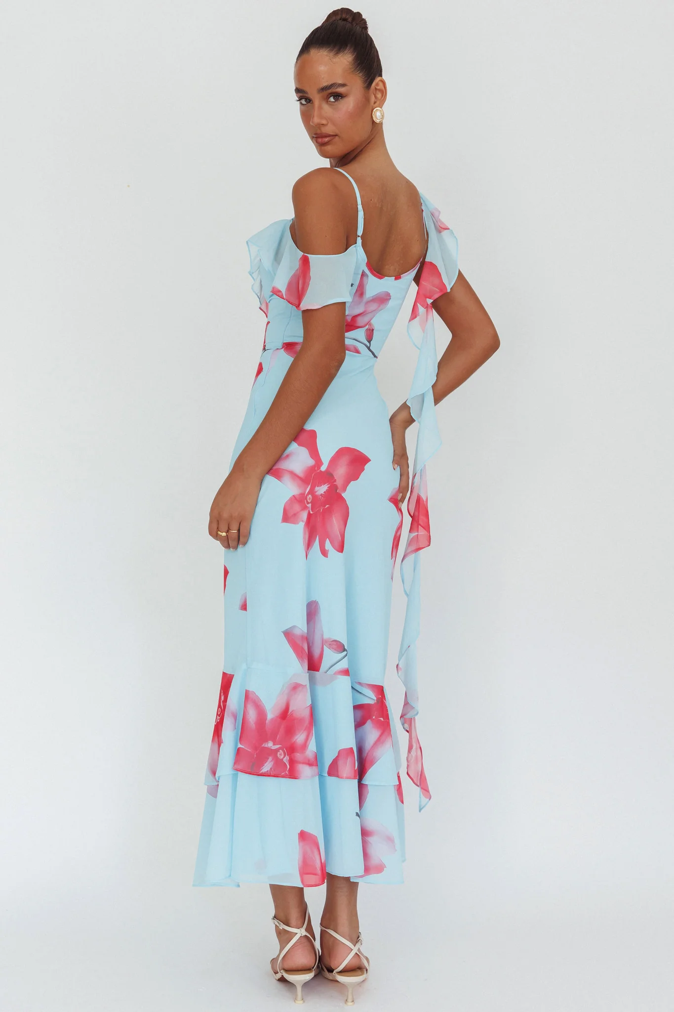 Sun Lover Ruffle Trim Maxi Dress Lily Blue - Image 2