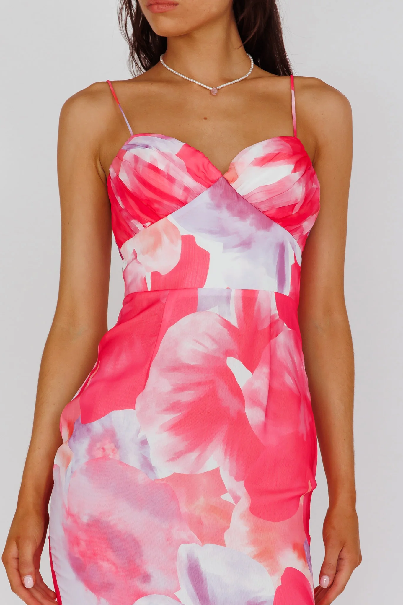 Sunni Low Back Midi Dress Floral Pink - Image 4