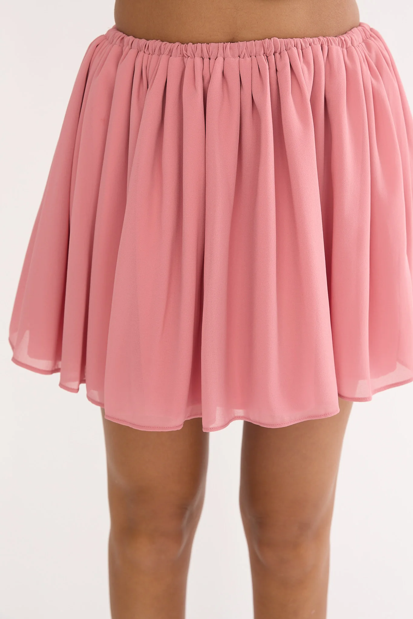Sunset Serenade Elasticated Waist Mini Skirt Rose - Image 3
