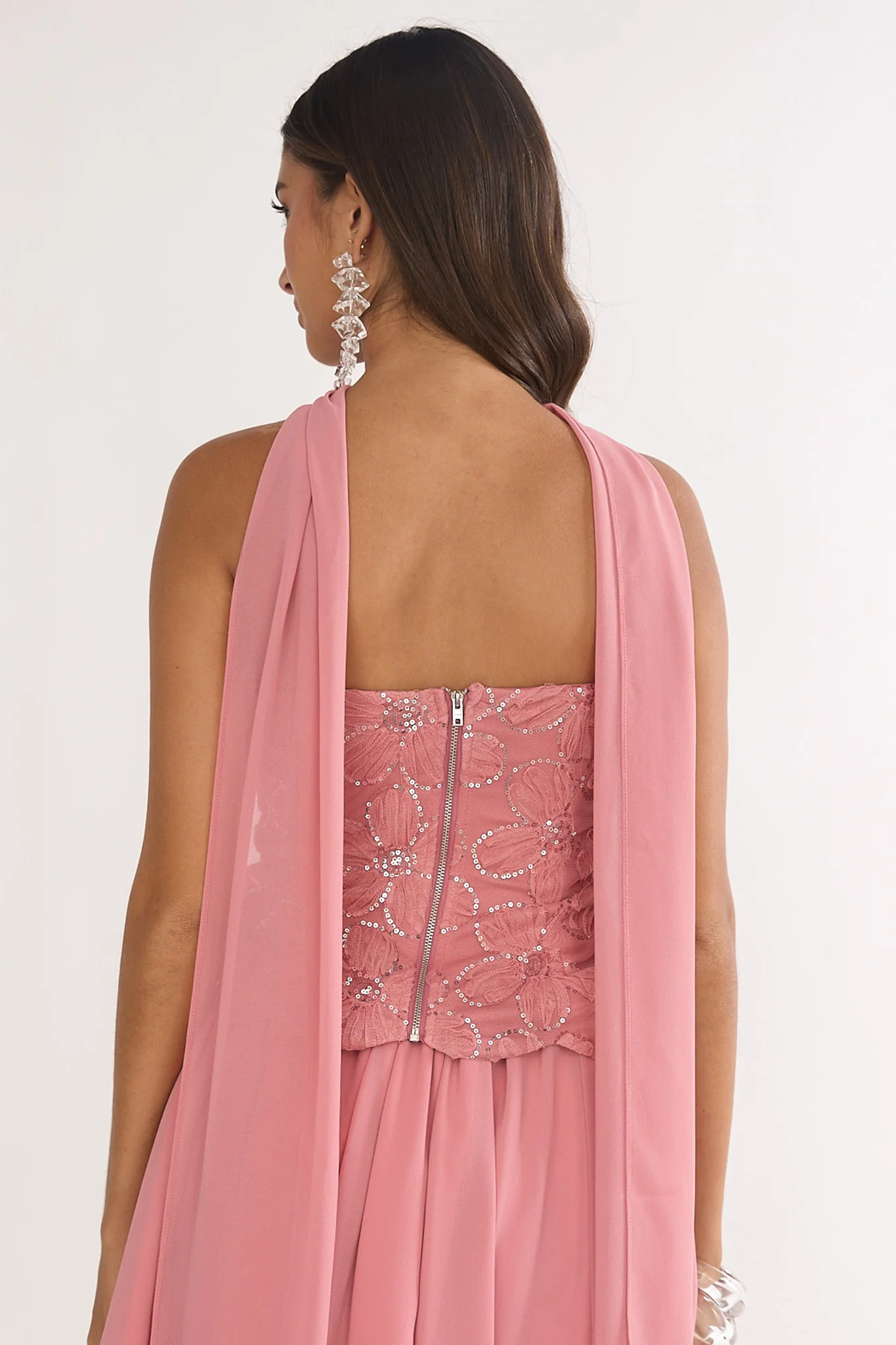 Sunset Serenade Embellished Strapless Top Rose - Image 2