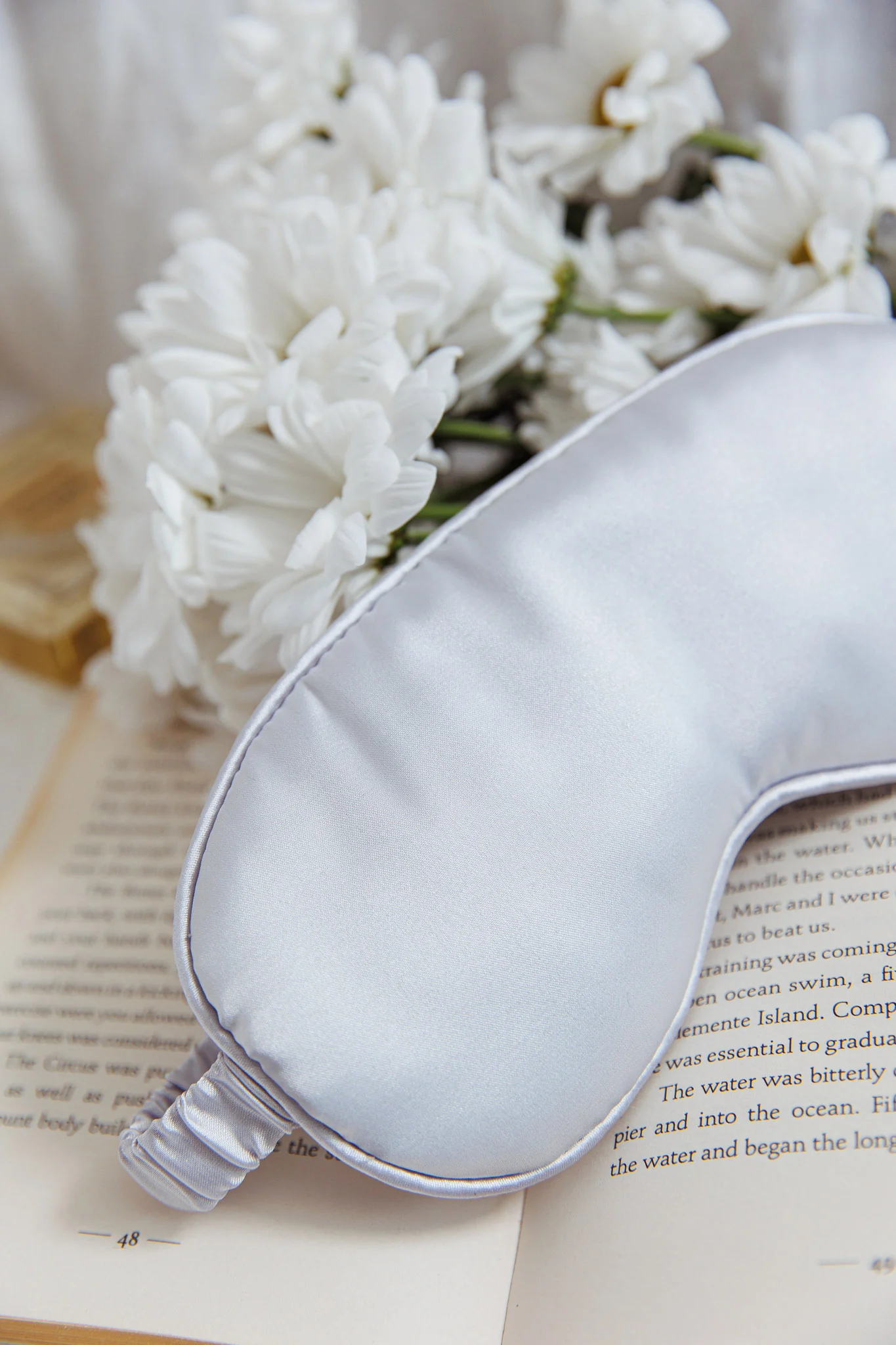 Sweet Dreams Satin Eye Mask Silver - Image 4