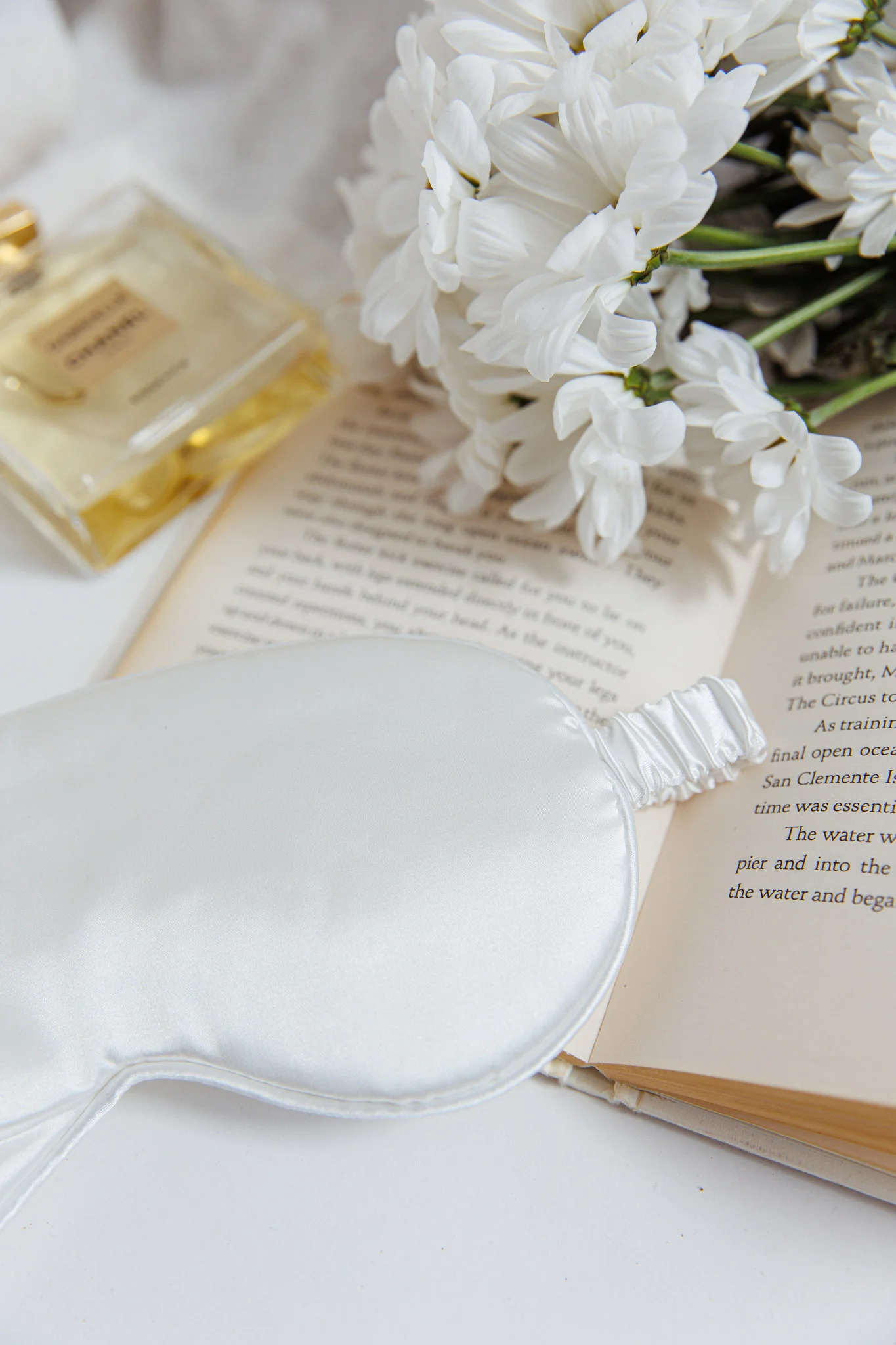 Sweet Dreams Satin Eye Mask White - Image 4