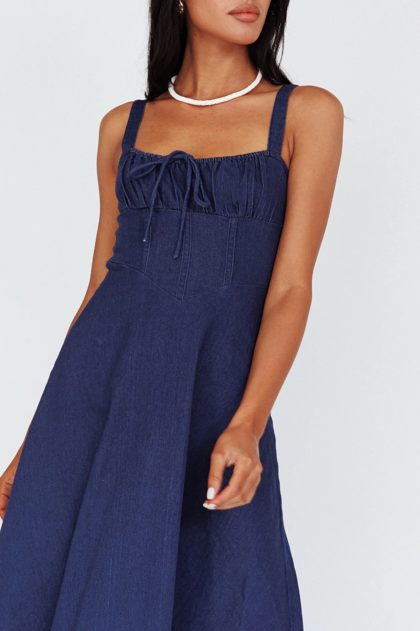 Sweet Pea Tied Bust Maxi Dress Indigo - Image 2