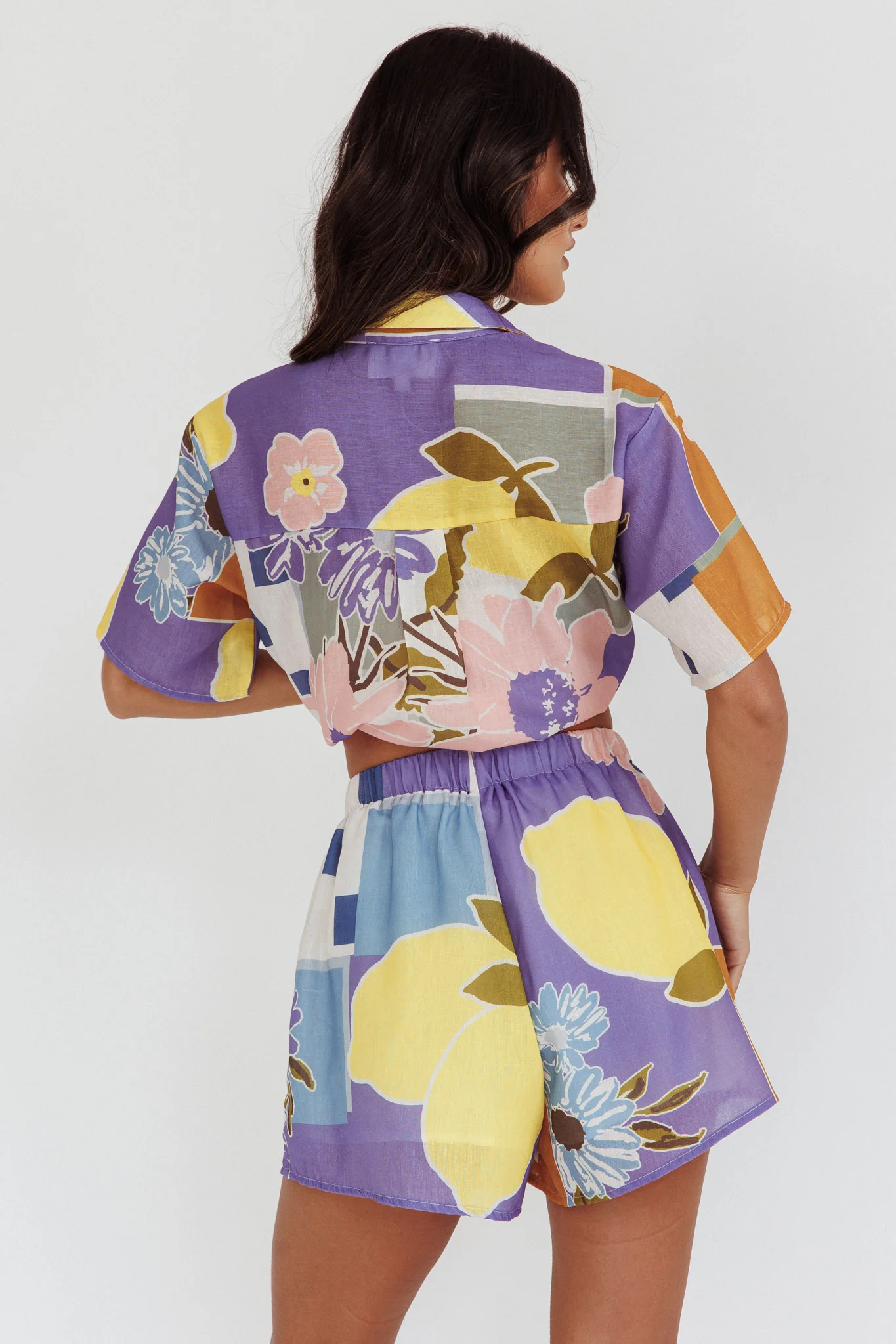 Swing Of Things Elastic Waist Shorts Citrus Lilac - Image 4