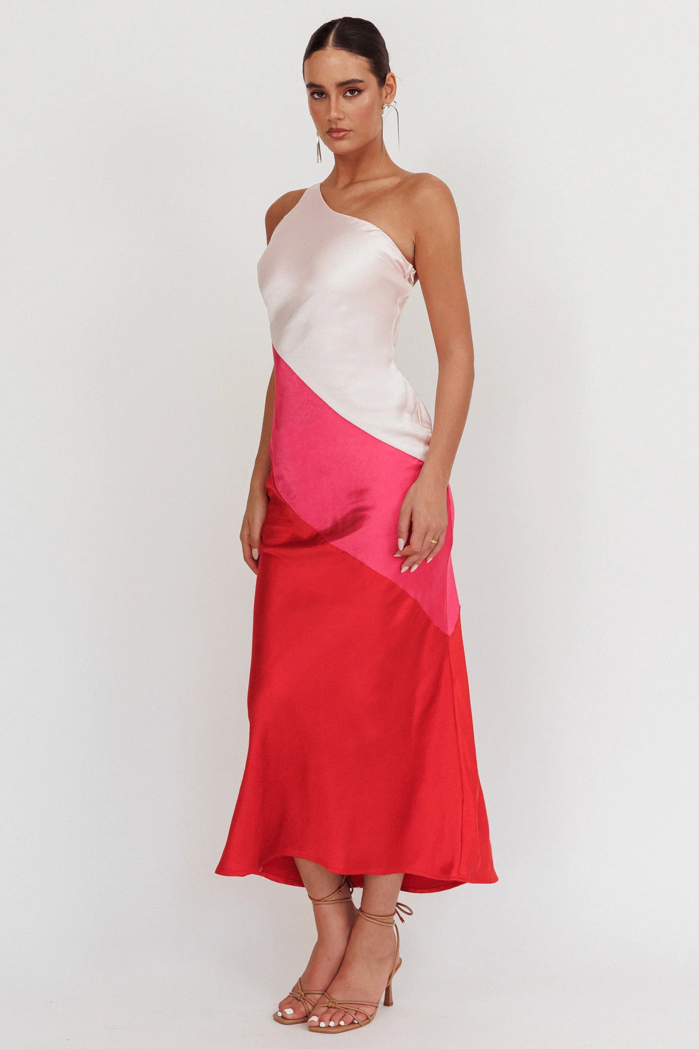 Swipe Right One-Shoulder Maxi Dress Pink - Image 2