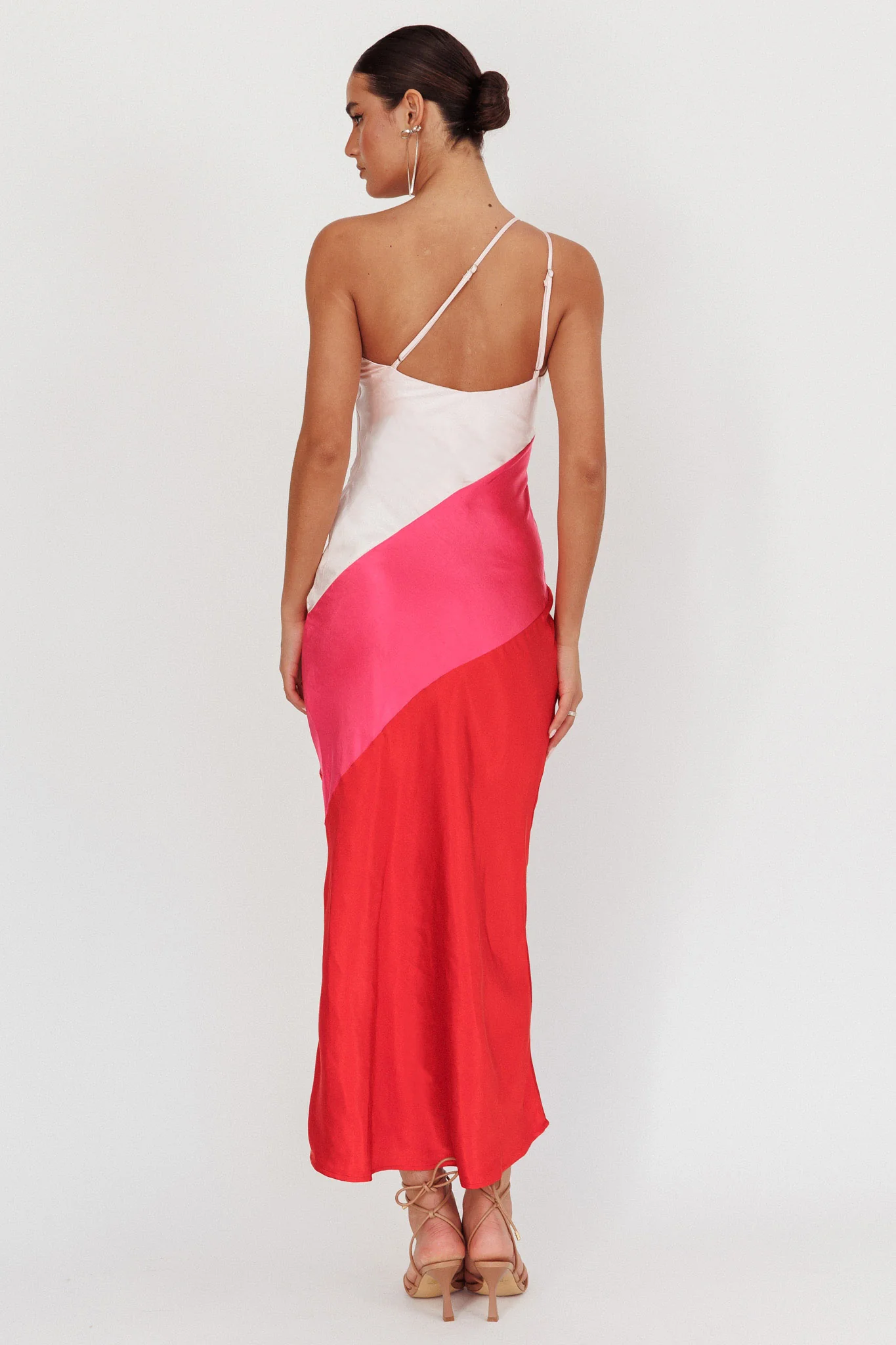 Swipe Right One-Shoulder Maxi Dress Pink - Image 3