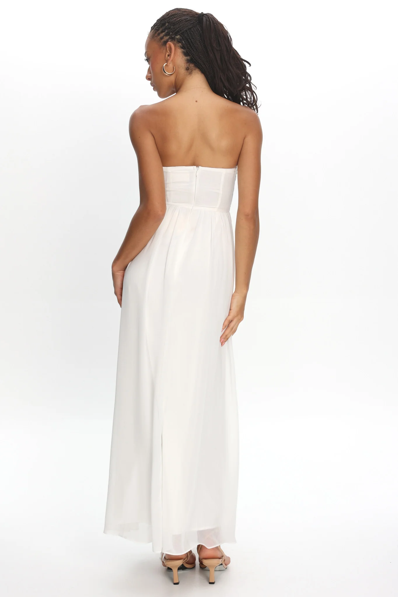 Sylvi Embellished Bust Maxi Dress Oyster - Image 2