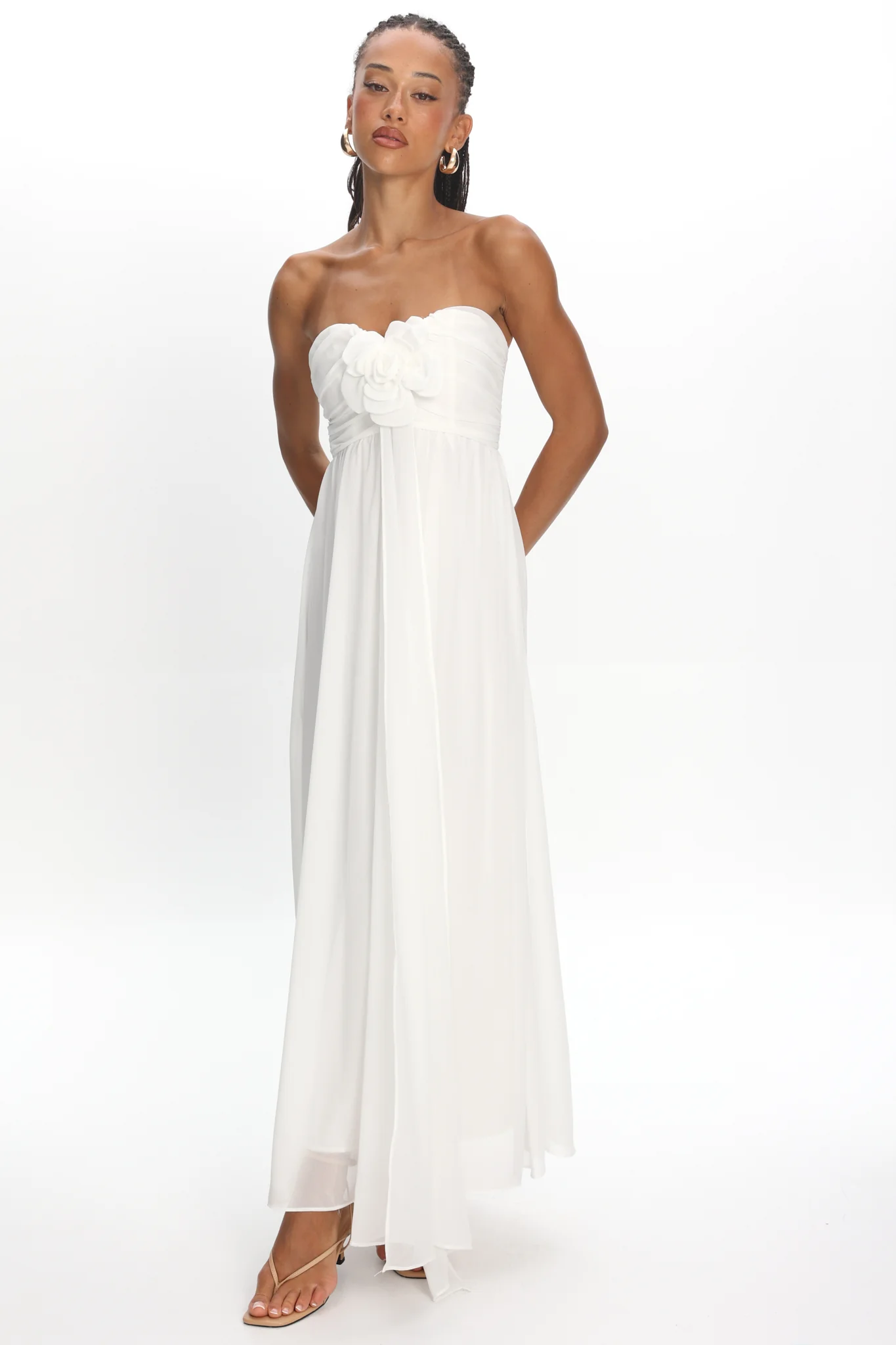 Sylvi Embellished Bust Maxi Dress Oyster - Image 4