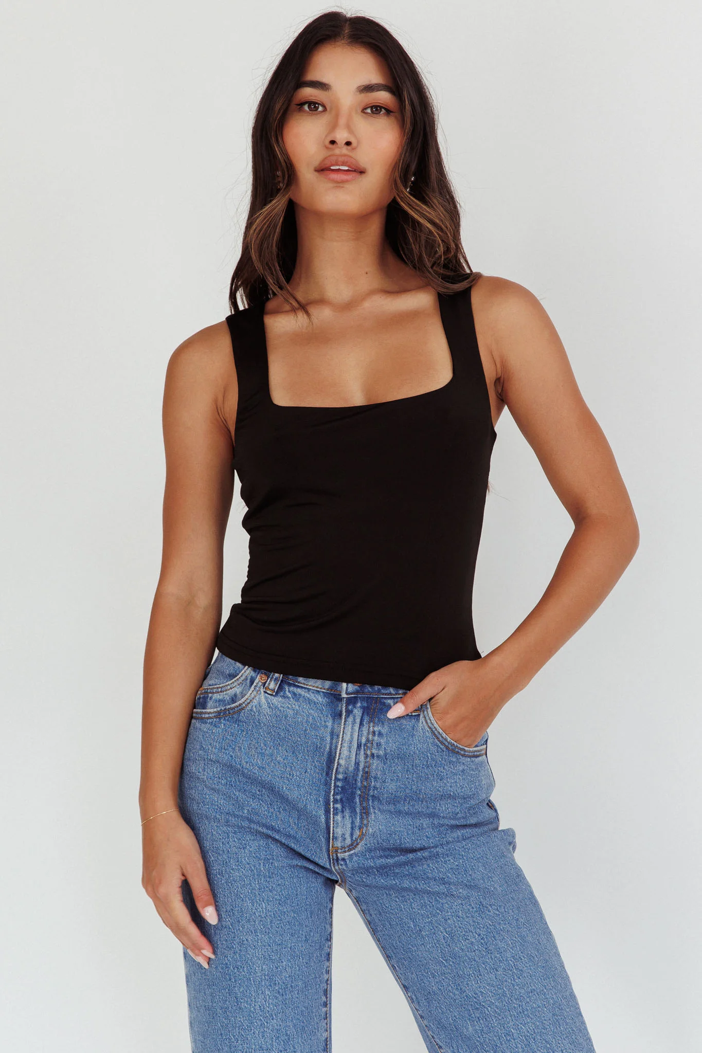 Tabatha U-Neckline Top Black - Image 5