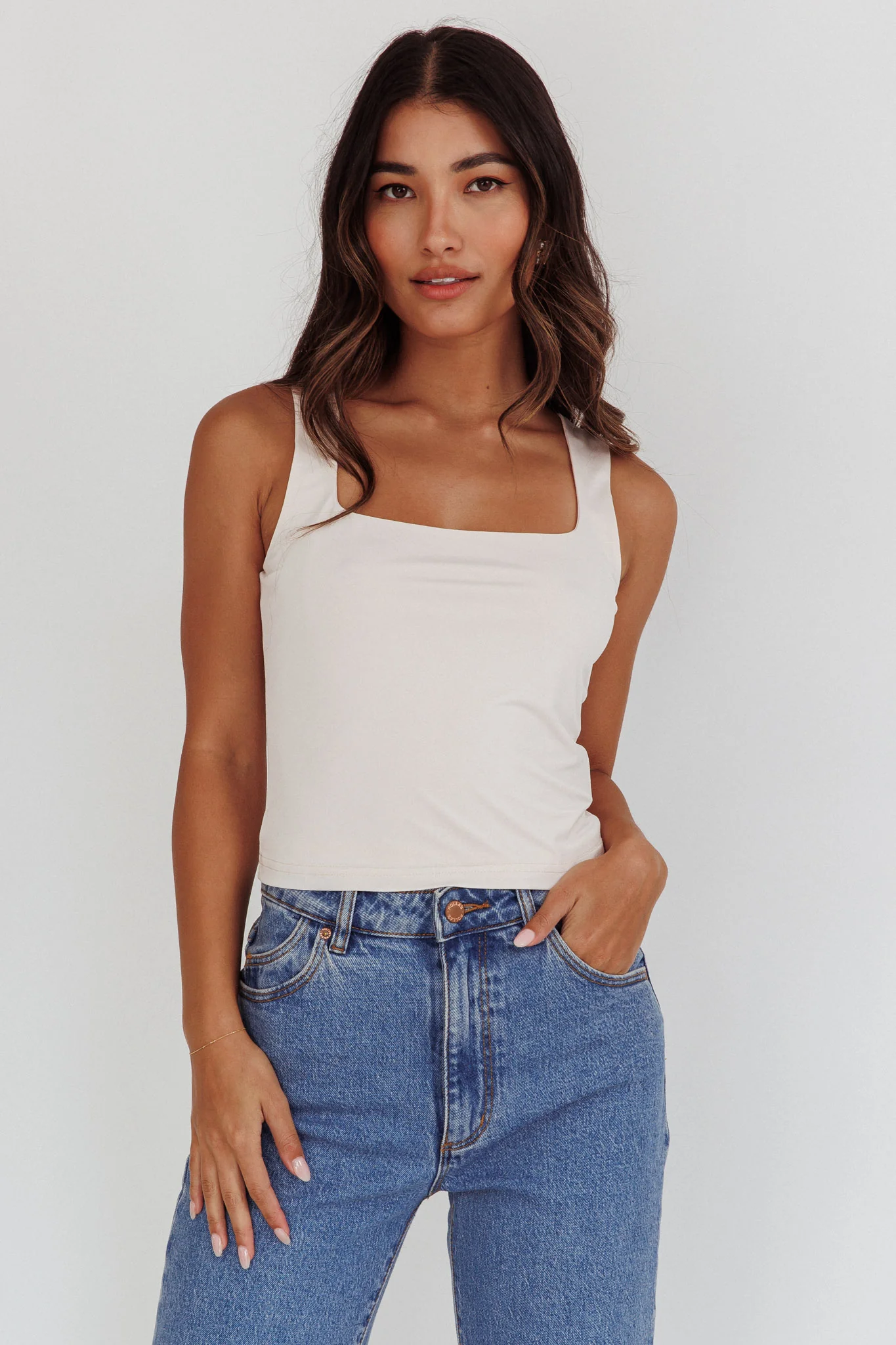 Tabatha U-Neckline Top Bone - Image 5