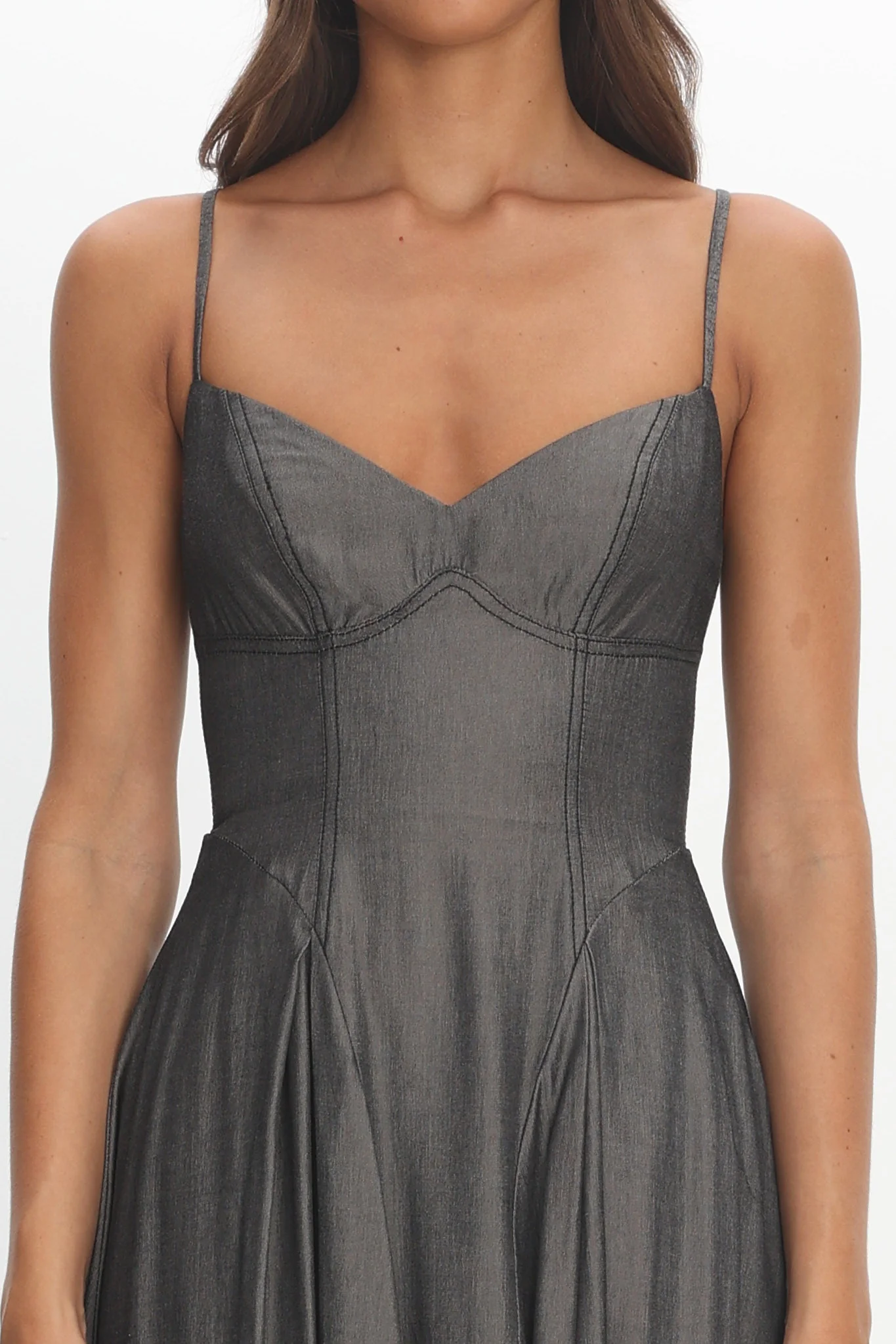 Take It All Cami Strap Midi Dress Charcoal - Image 3