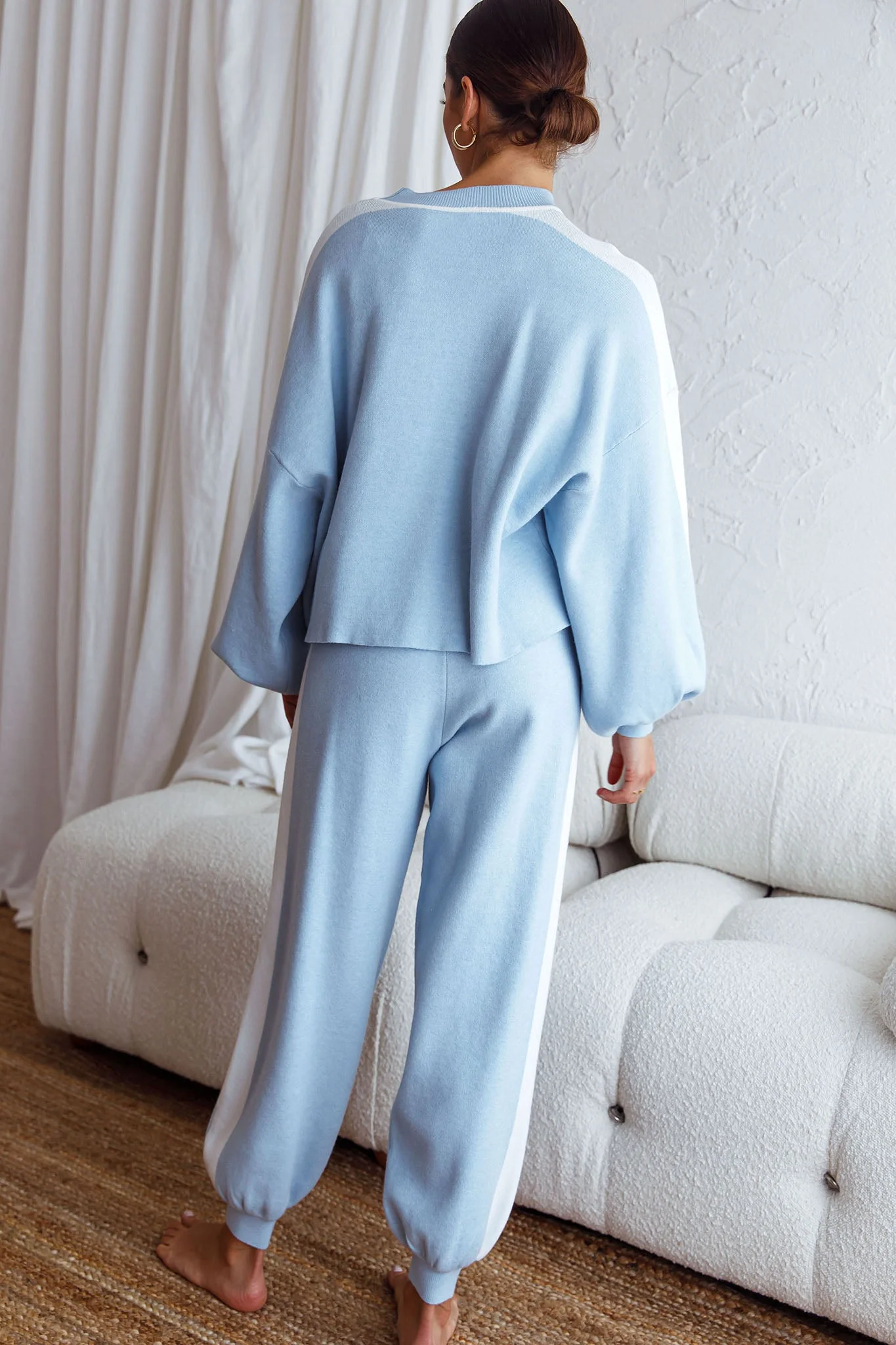 Take Me Back Brushed Knit Jogger Pants Blue - Image 2