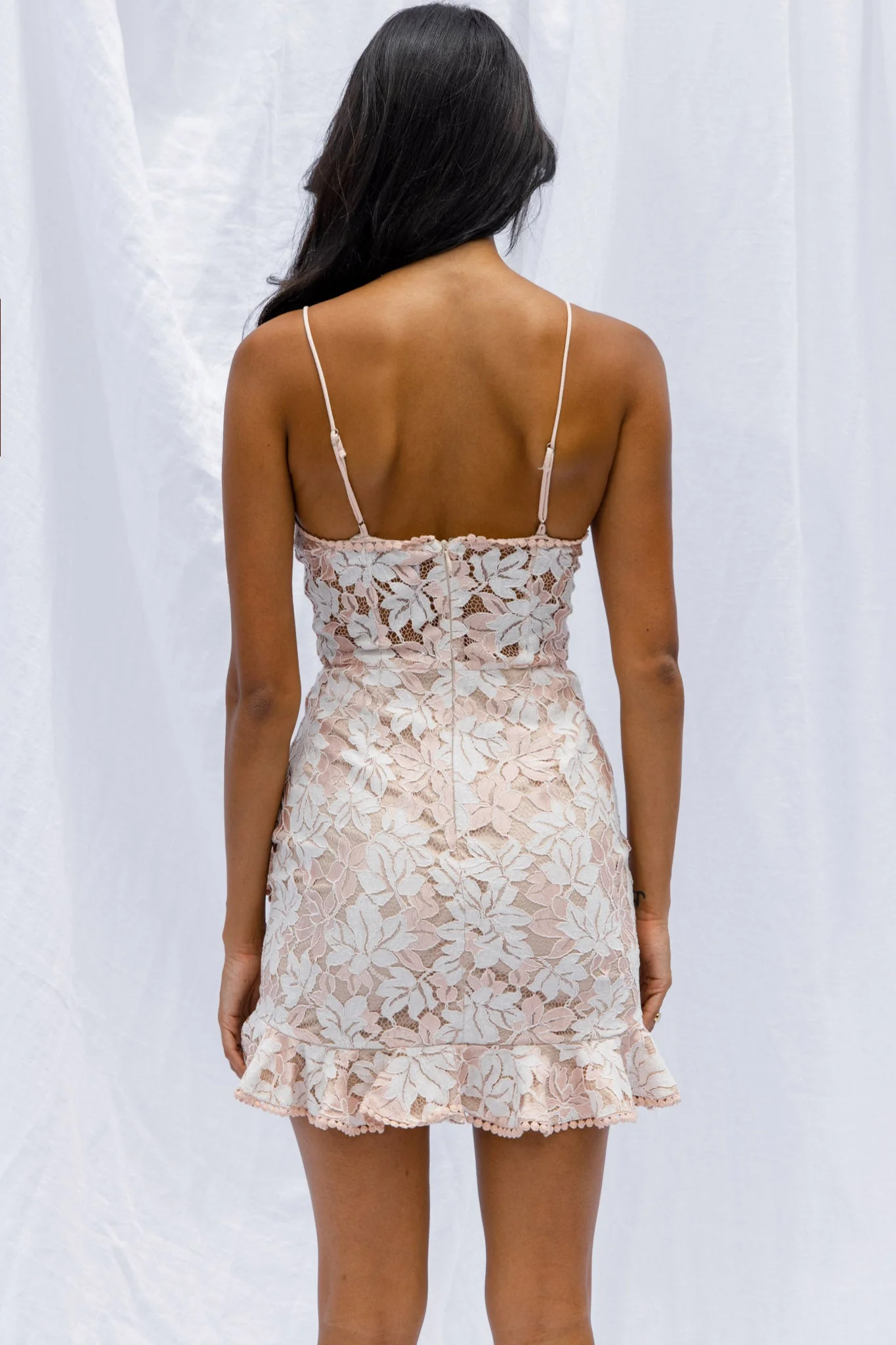 Talk About Me Ruffle Trim Mini Dress Blush - Image 7
