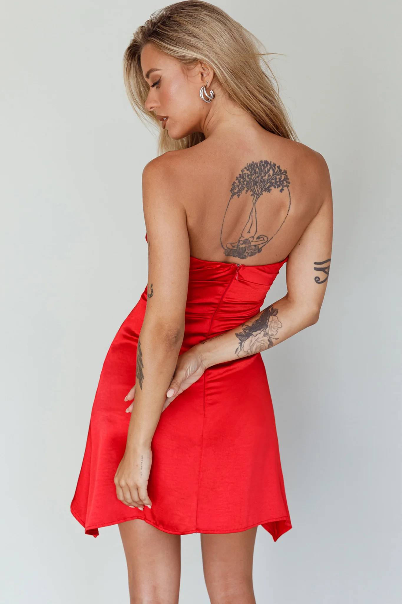 Tamia Strapless Mini Dress Cherry - Image 2