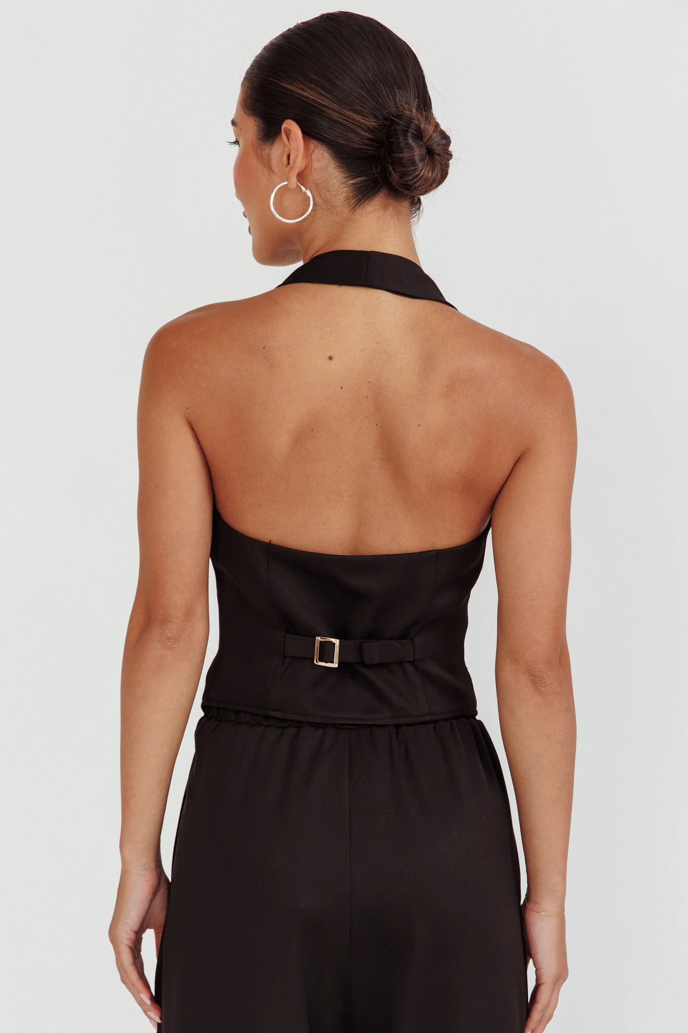 Tammi Halter Vest Top Black - Image 2