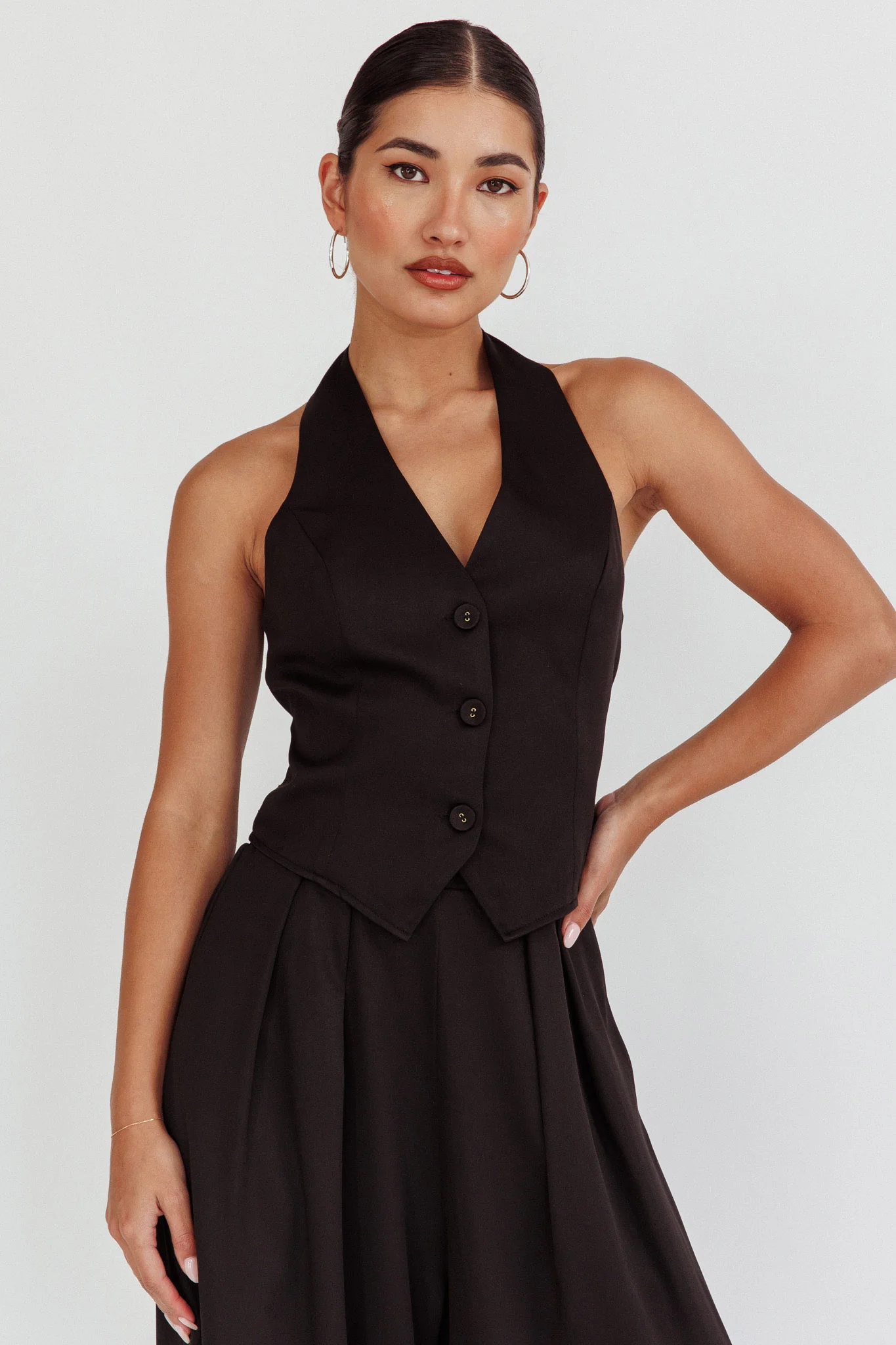 Tammi Halter Vest Top Black - Image 5