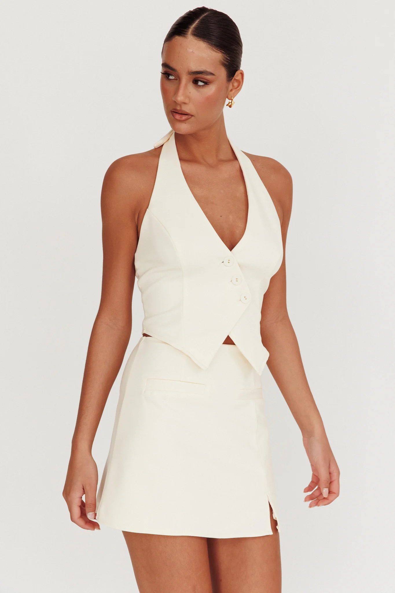 Tammi Halter Vest Top Oyster - Image 6