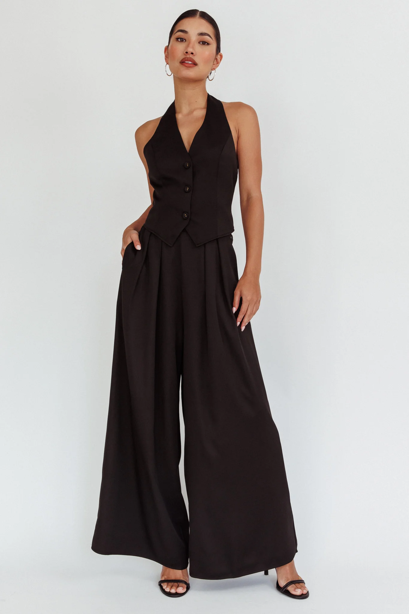 Tammi Wide Leg Pants Black - Image 3