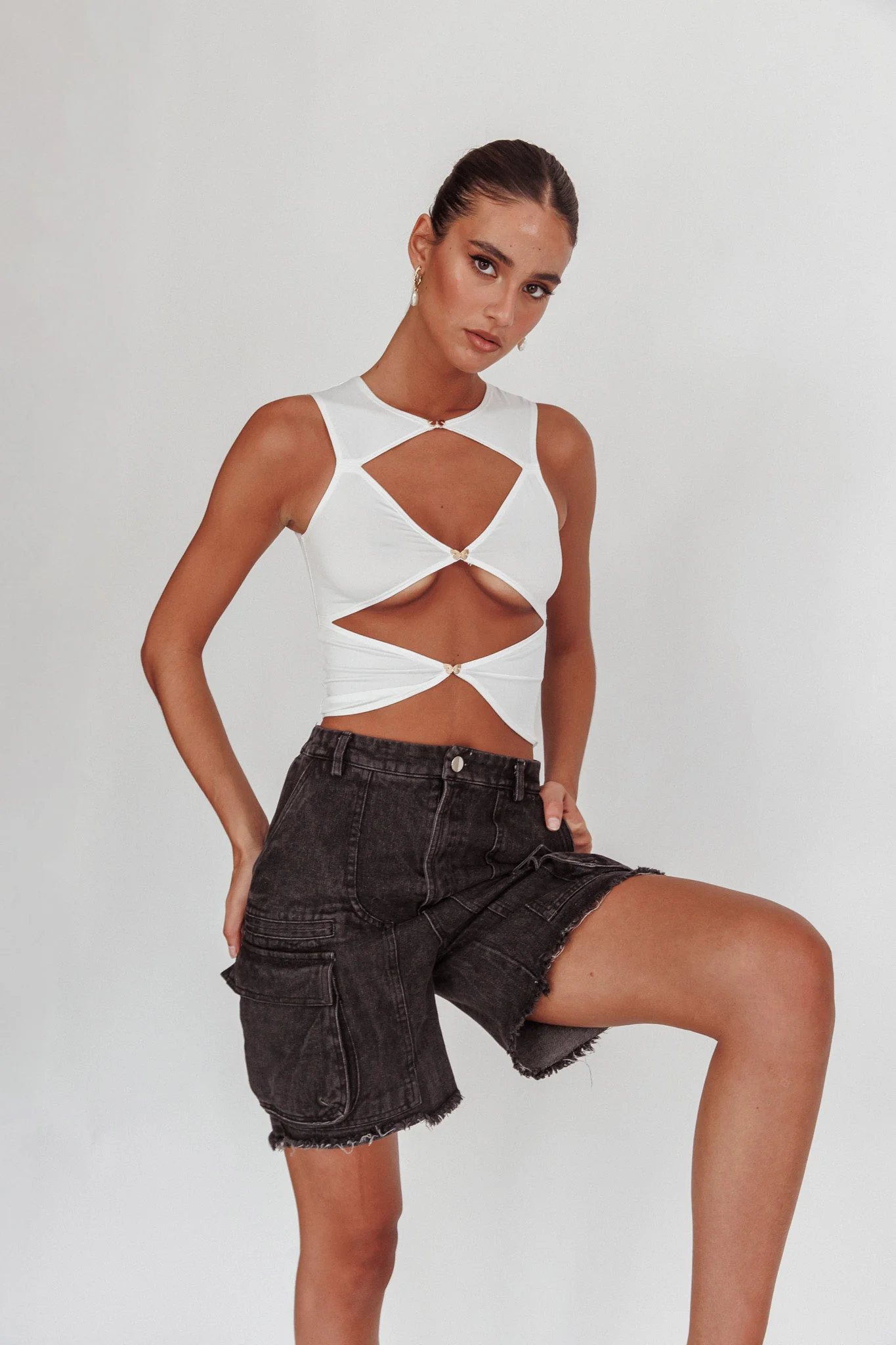 Tardy Cargo Short Jorts Black - Image 3