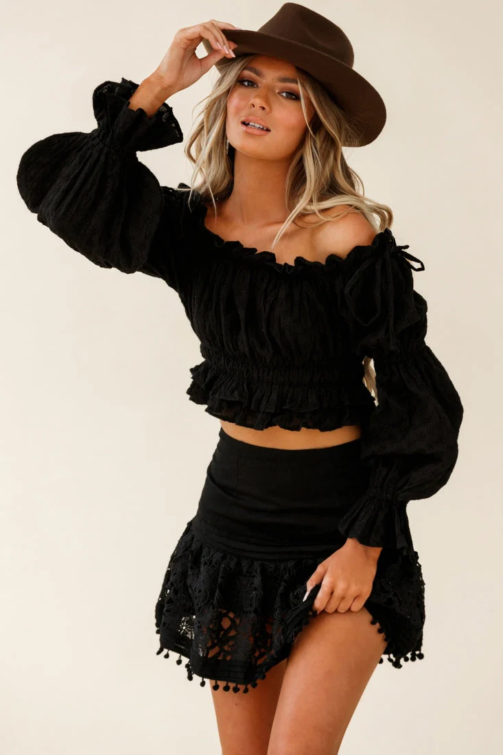 Taryn Bardot Top Black - Image 6