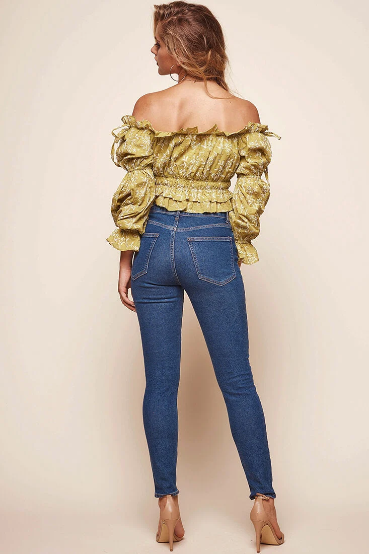 Taryn Bardot Top Lime - Image 5