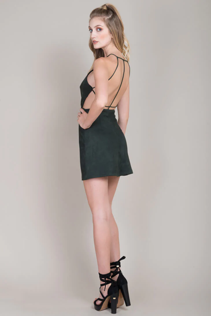 Tasia Bodycon Cocktail Dress Forest Green - Image 5