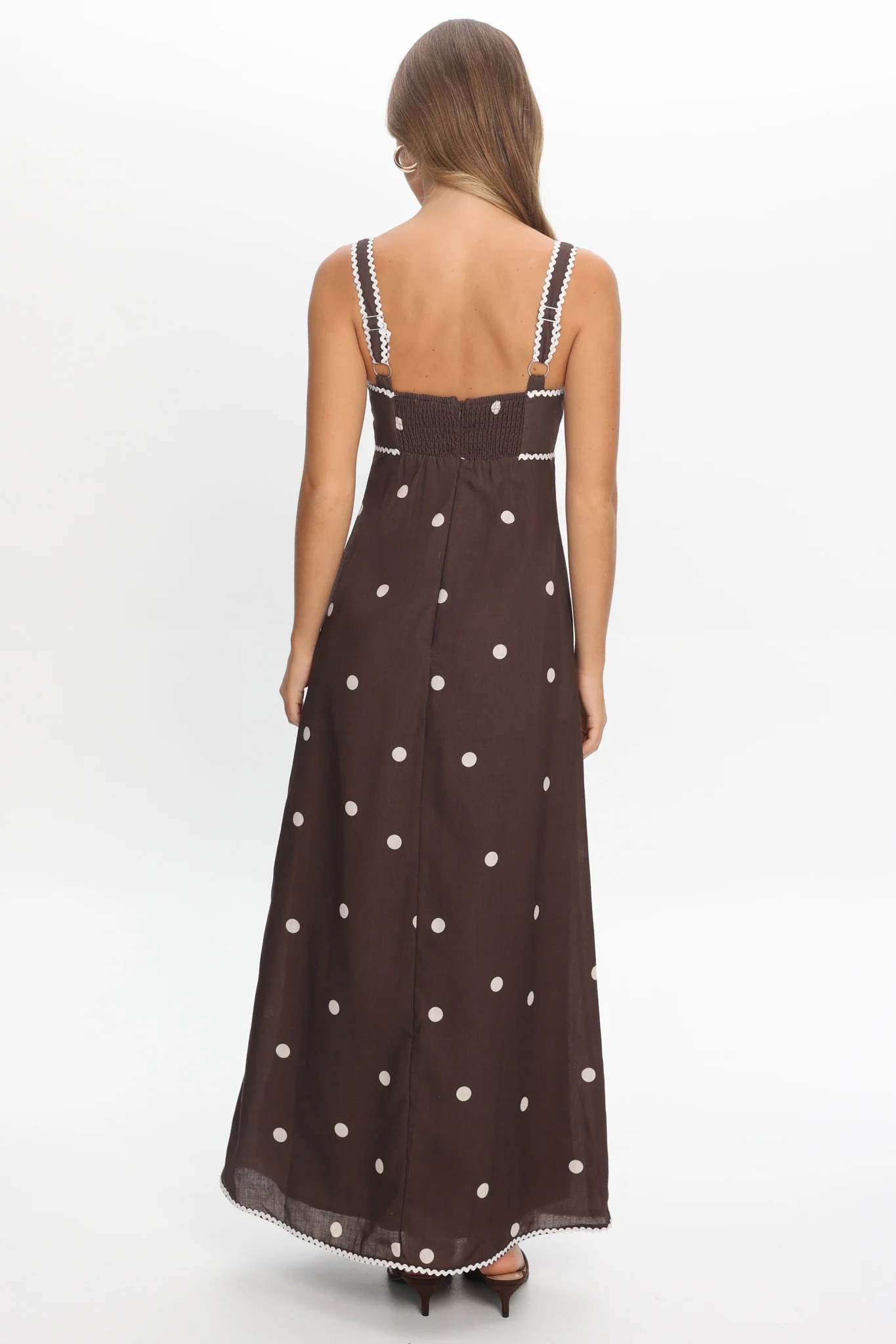 Teena Square Neckline Maxi Dress Print Chocolate - Image 3