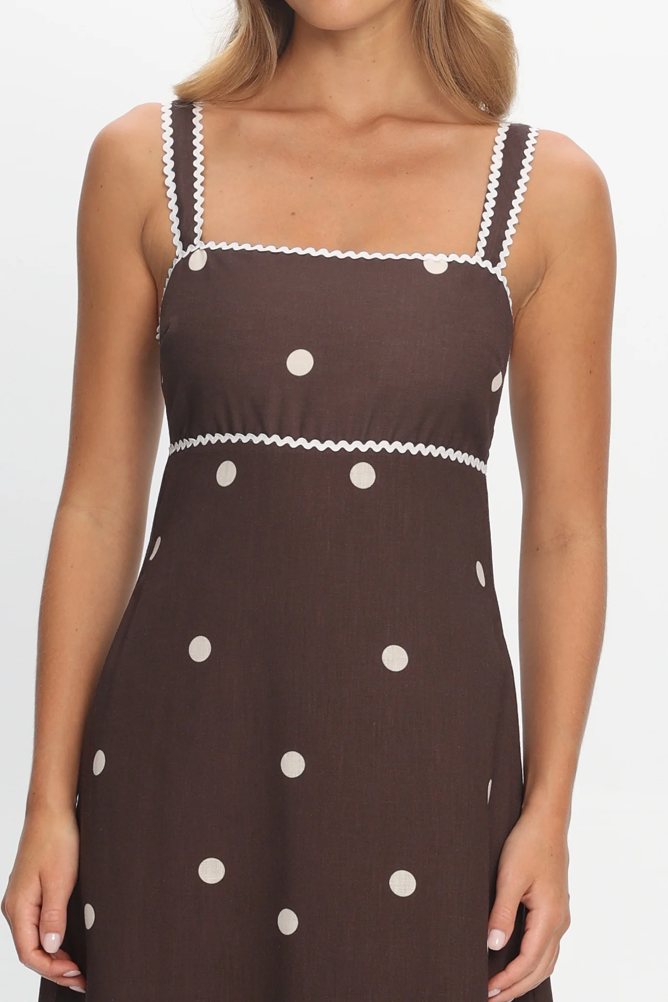 Teena Square Neckline Maxi Dress Print Chocolate - Image 4