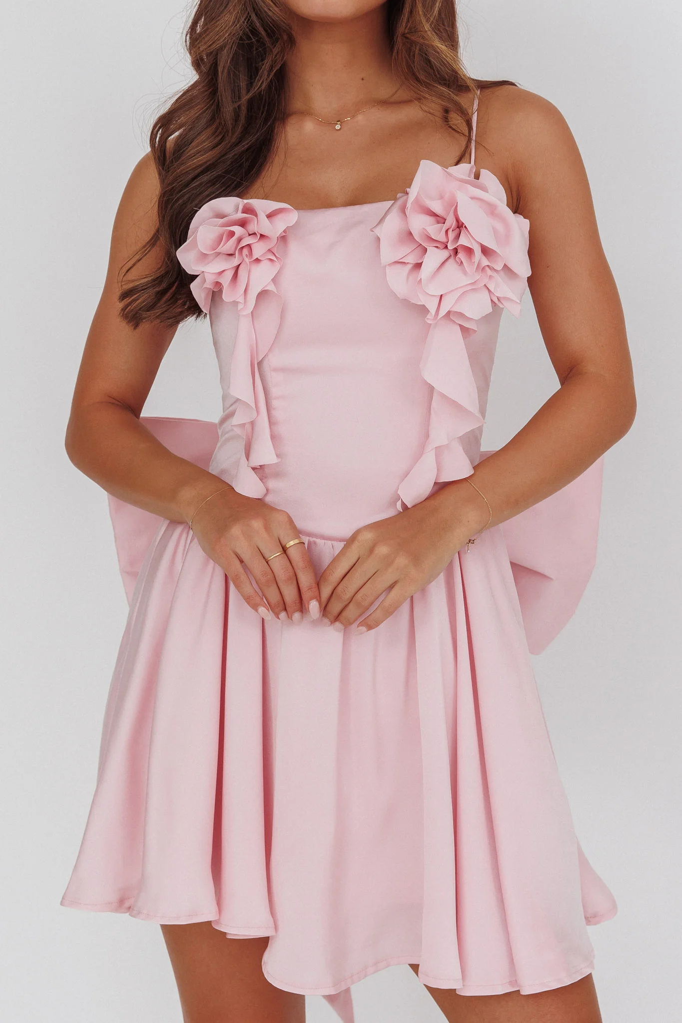 Tell Me Twice Bow Back Mini Dress Pink - Image 3