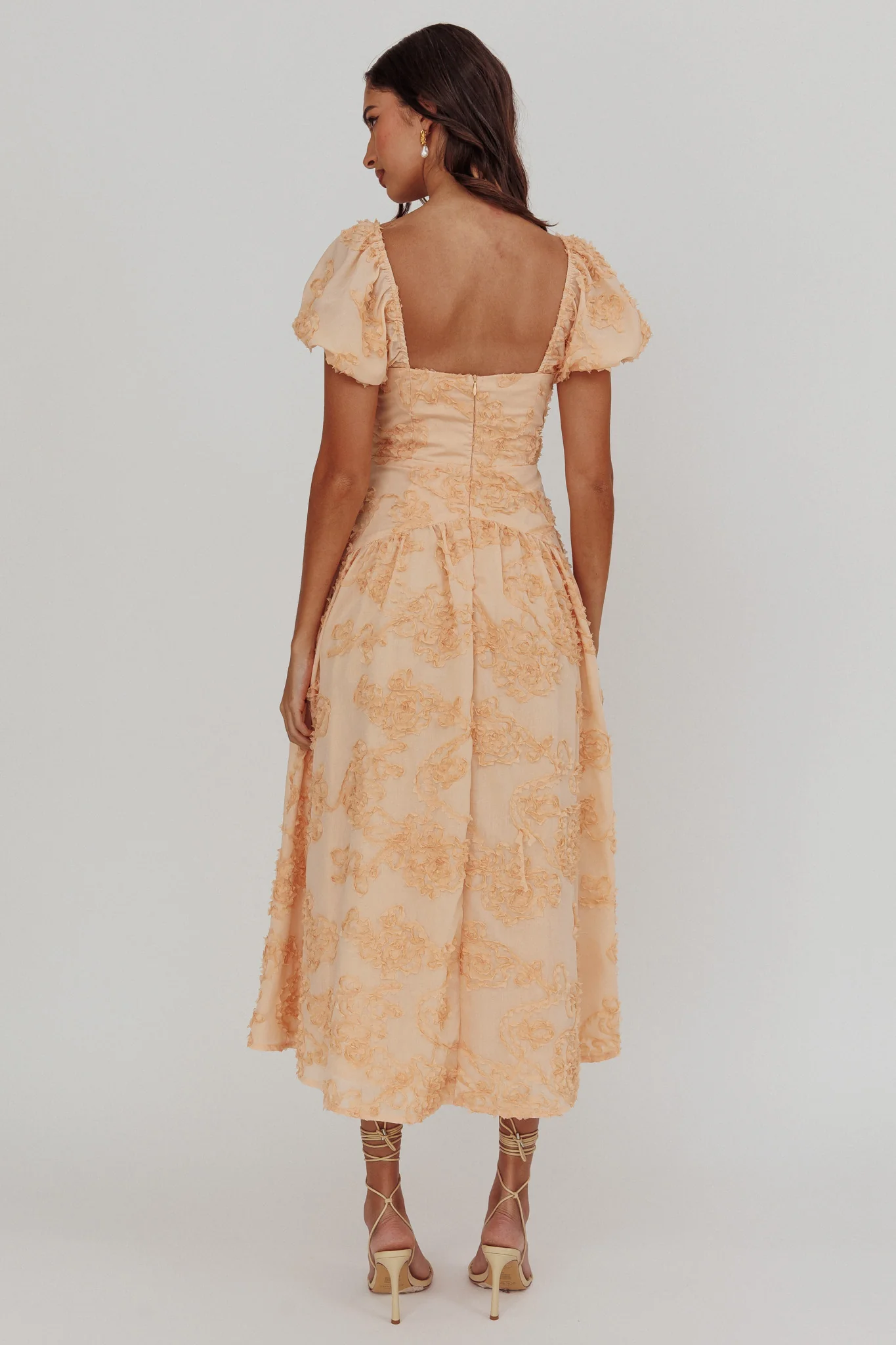 Telma Puff Sleeves Midi Dress Blush - Image 2