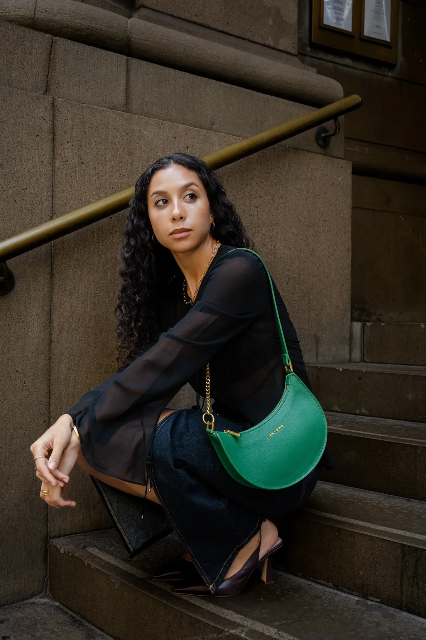 TEN TONES Grayson Moon Bag Green - Image 6