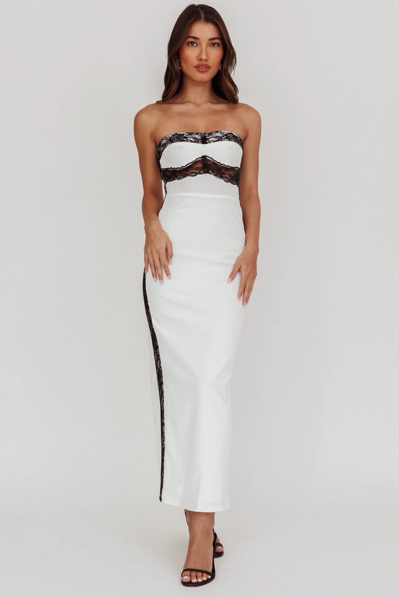 Tenika Strapless Bodycon Maxi Dress White - Image 4