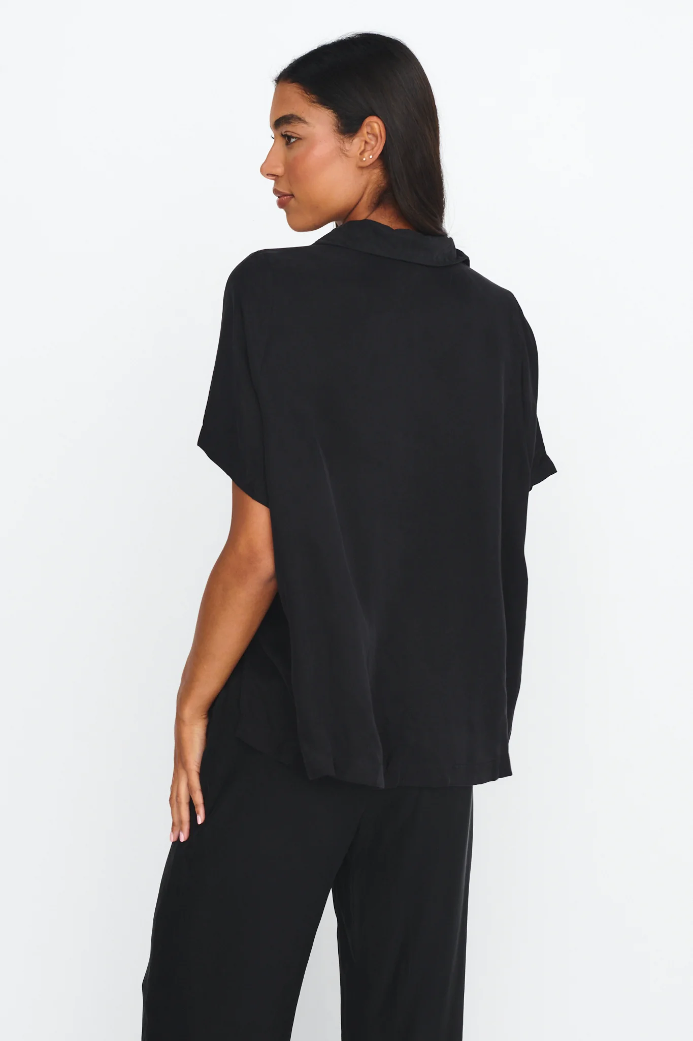Tessa Button-Up Shirt Black - Image 2