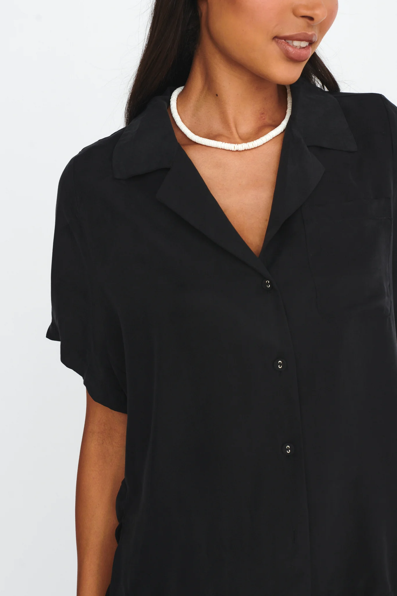 Tessa Button-Up Shirt Black - Image 4