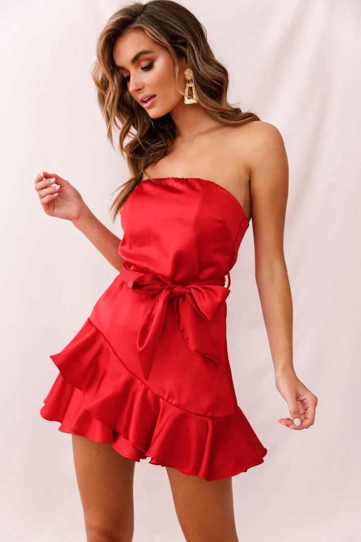 Thank U, Next Bandeau Satin Romper Red - Image 12
