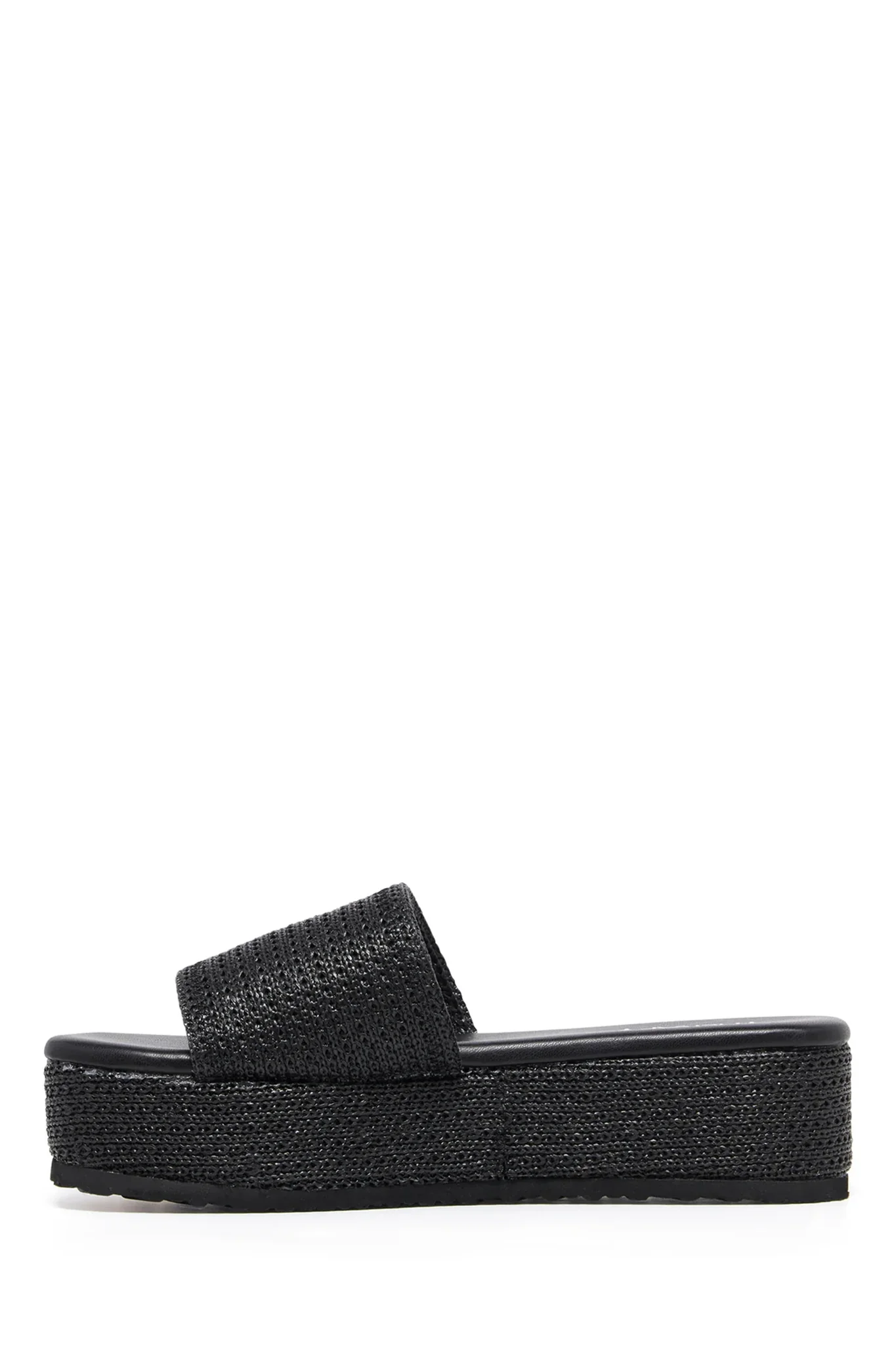 THERAPY Avery Flatform Sandal Raffia Black - Image 3