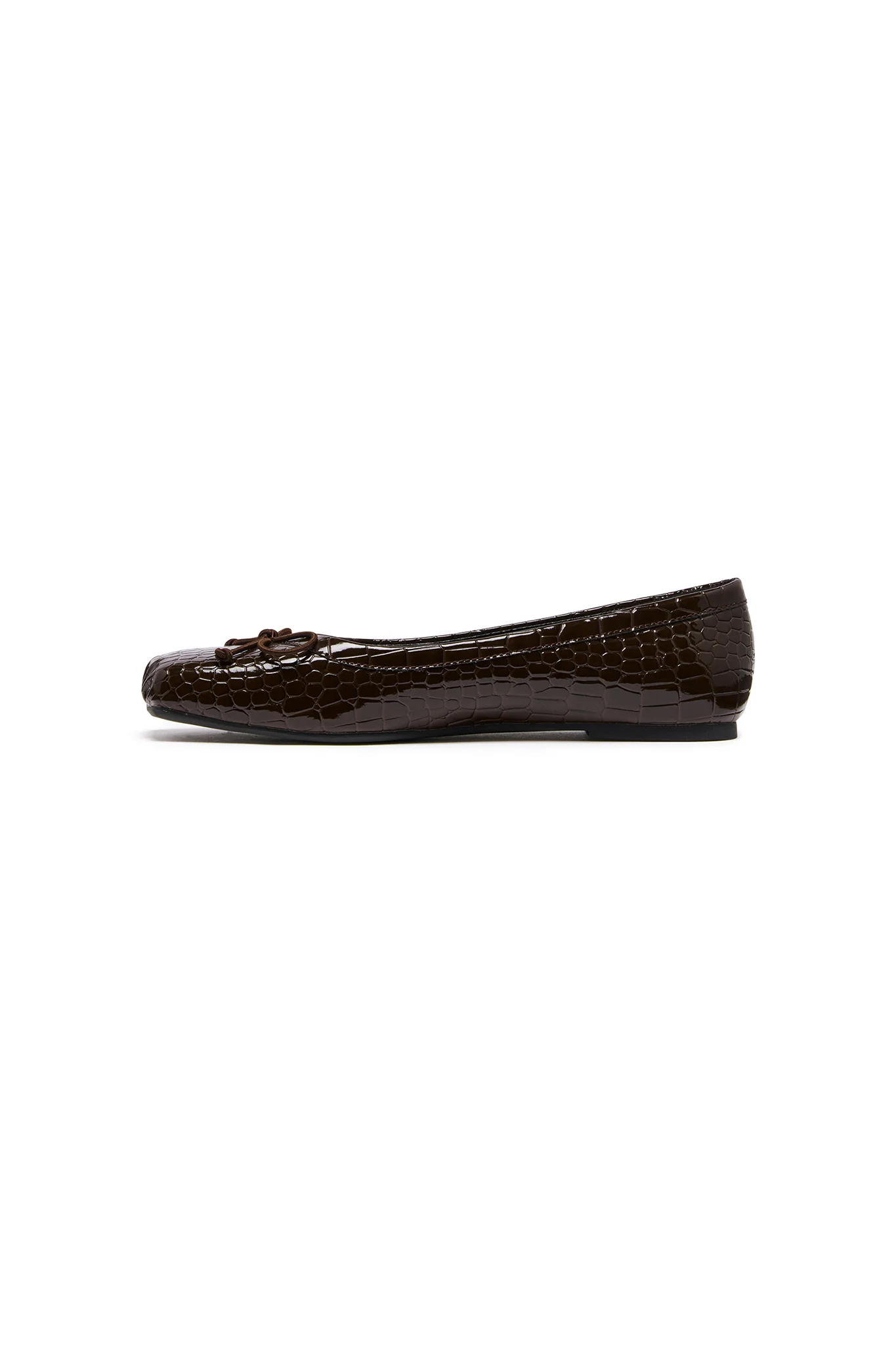 THERAPY Laine Ballet Flat Chocolate Croc - Image 2